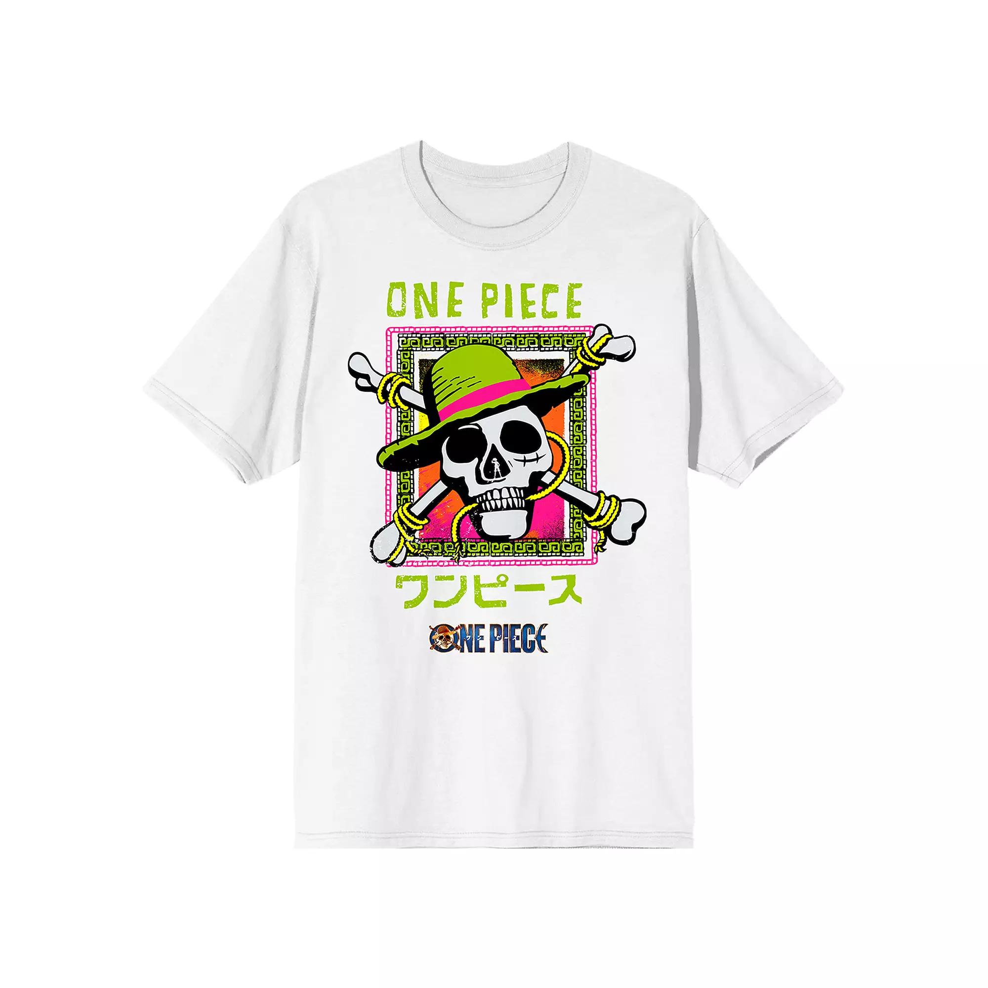 Men's One Piece Live Action Straw Short Sleeve Graphic Tee,  Product Image