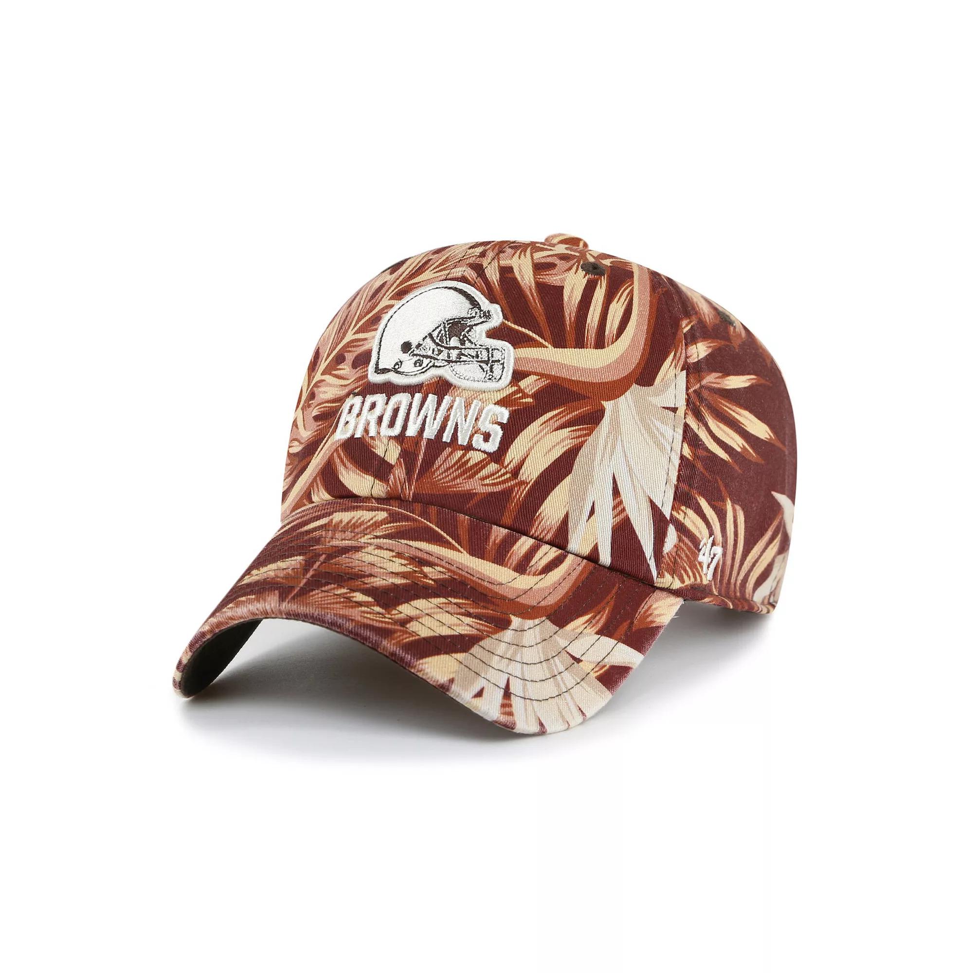 Men's '47 Brown Cleveland Browns Tropicalia Clean Up Adjustable Hat Product Image