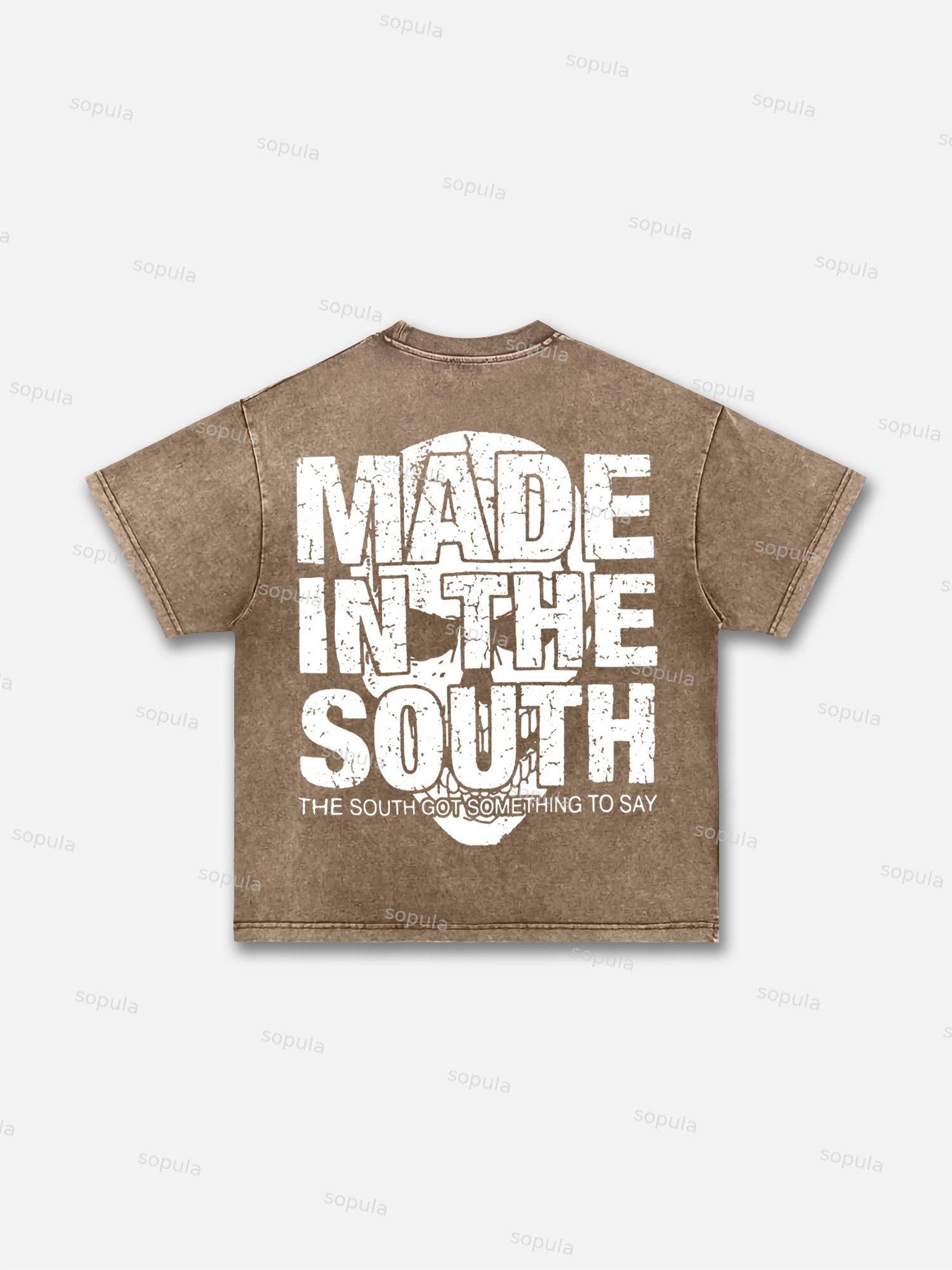 South 3：16 Placard Graphic Acid Wash T-shirt Product Image