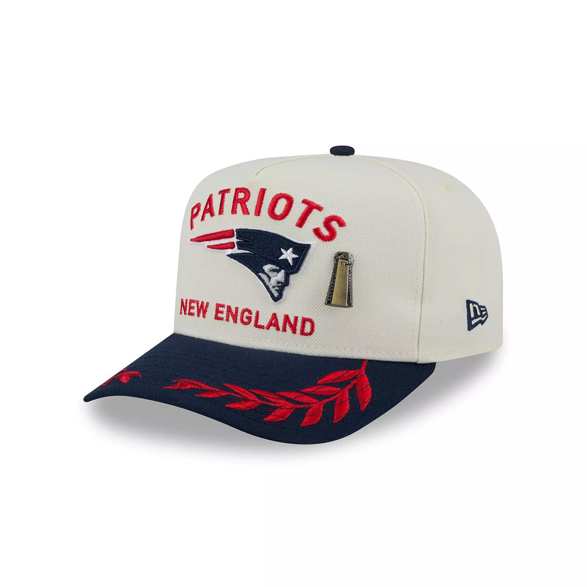 Mens New Era Cream/Navy New England Patriots 2025 NFL Draft A-Frame 59FIFTY Fitted Hat Product Image