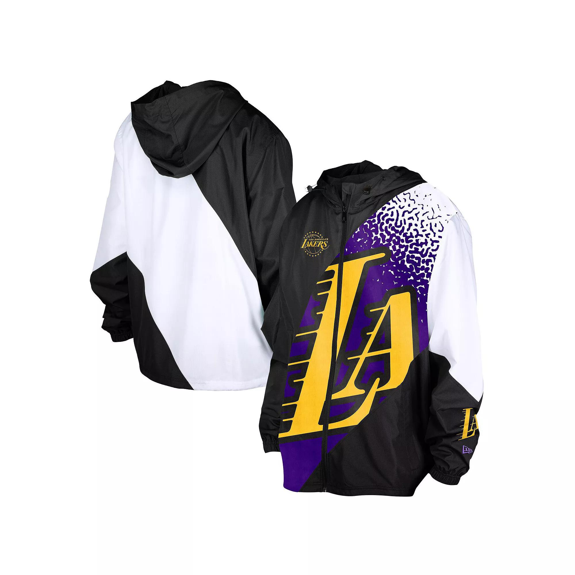 Men's New Era  Black Los Angeles Lakers 2024/25 City Edition Full-Zip Windbreaker Jacket, Size: Small Product Image