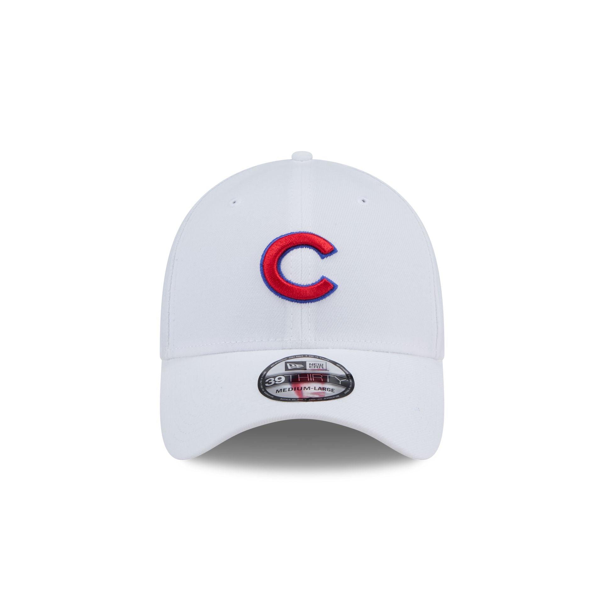 Chicago Cubs Optic White 39THIRTY Stretch Fit Hat Male Product Image