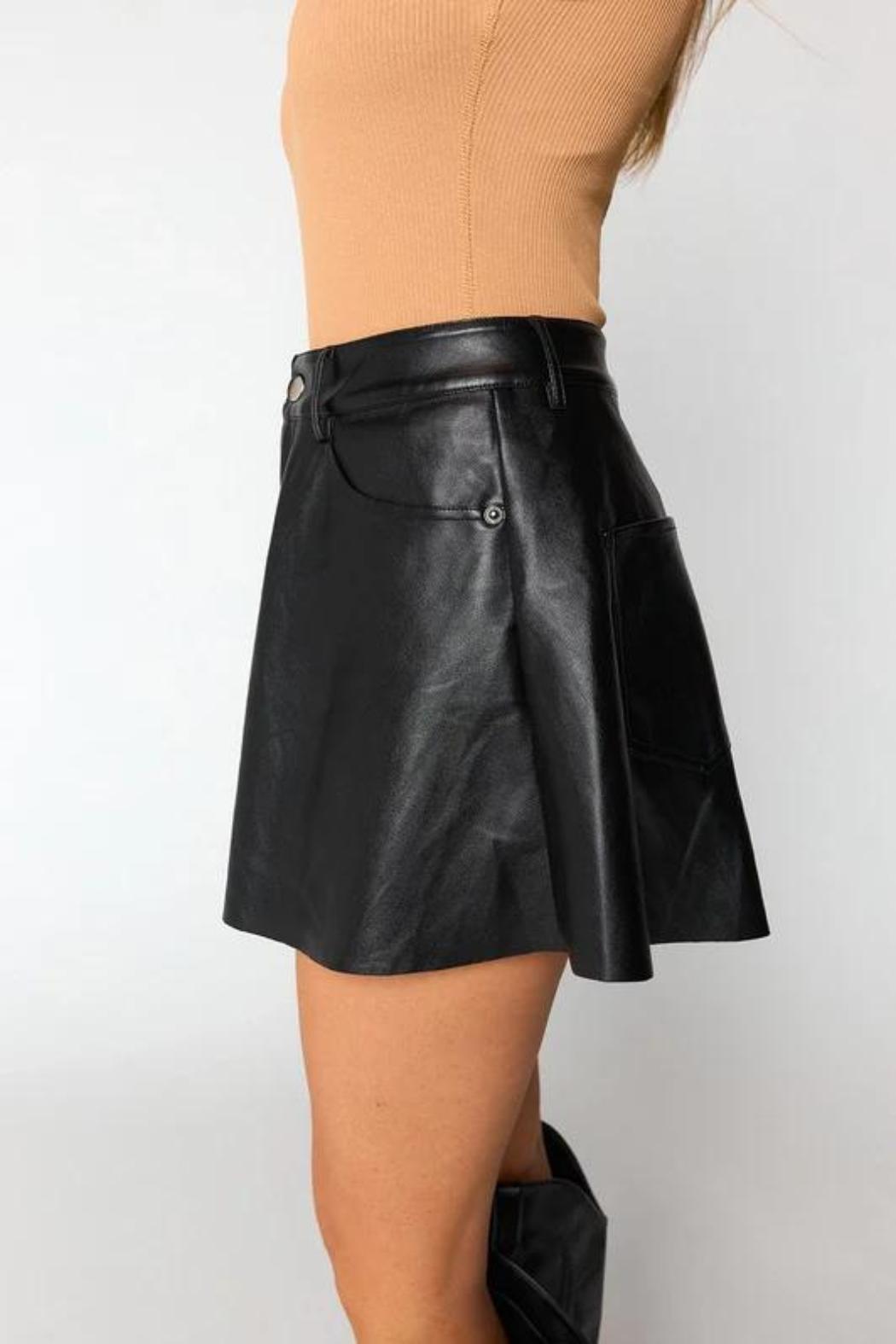 "Emerson" Flare Leather Short Product Image