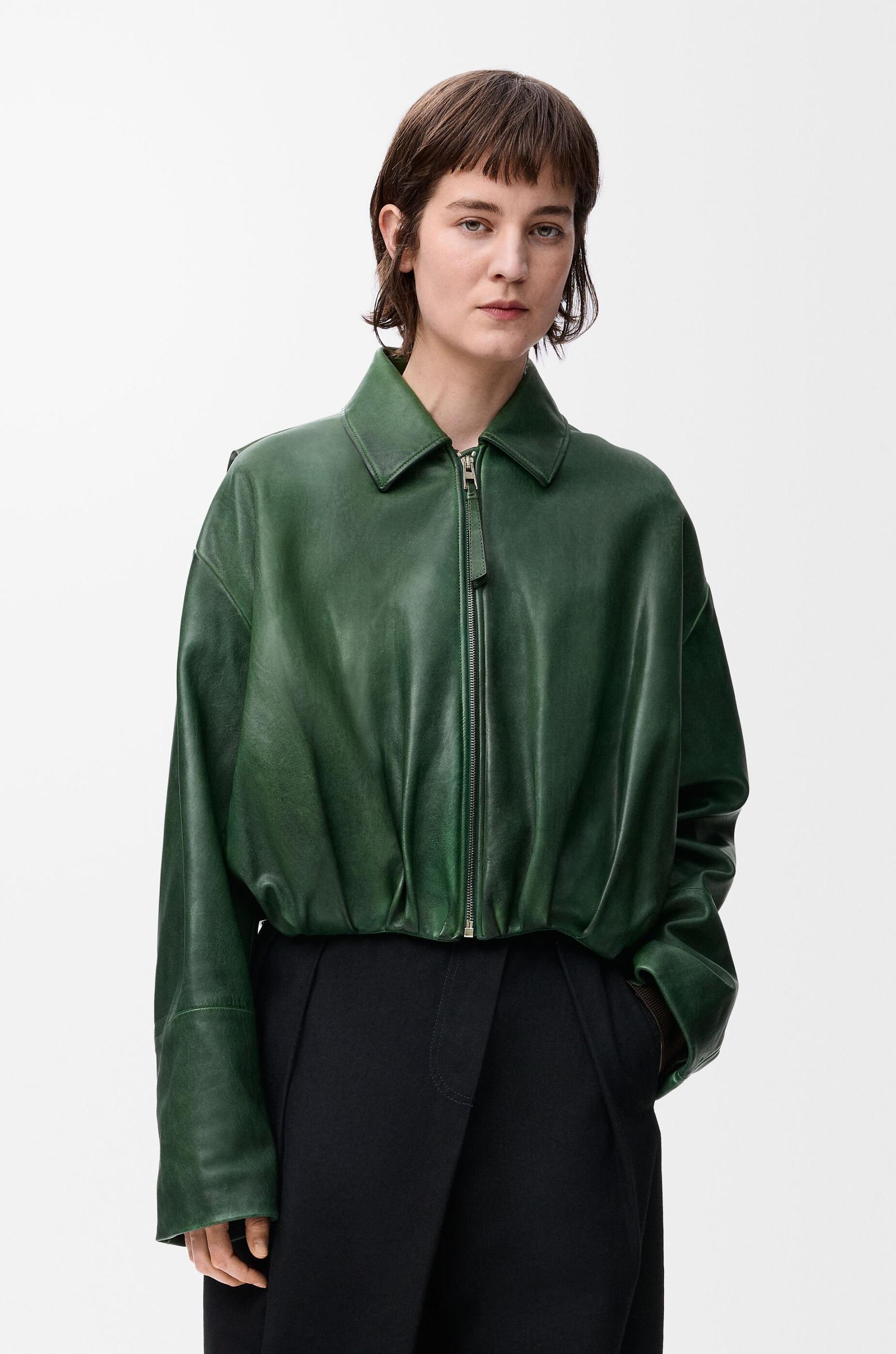 Draped jacket in nappa lambskin Product Image