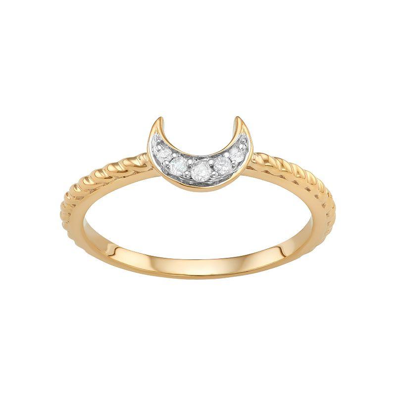 Jewelexcess Sterling Silver Diamond Accent Half Moon Ring, Women's,  Product Image