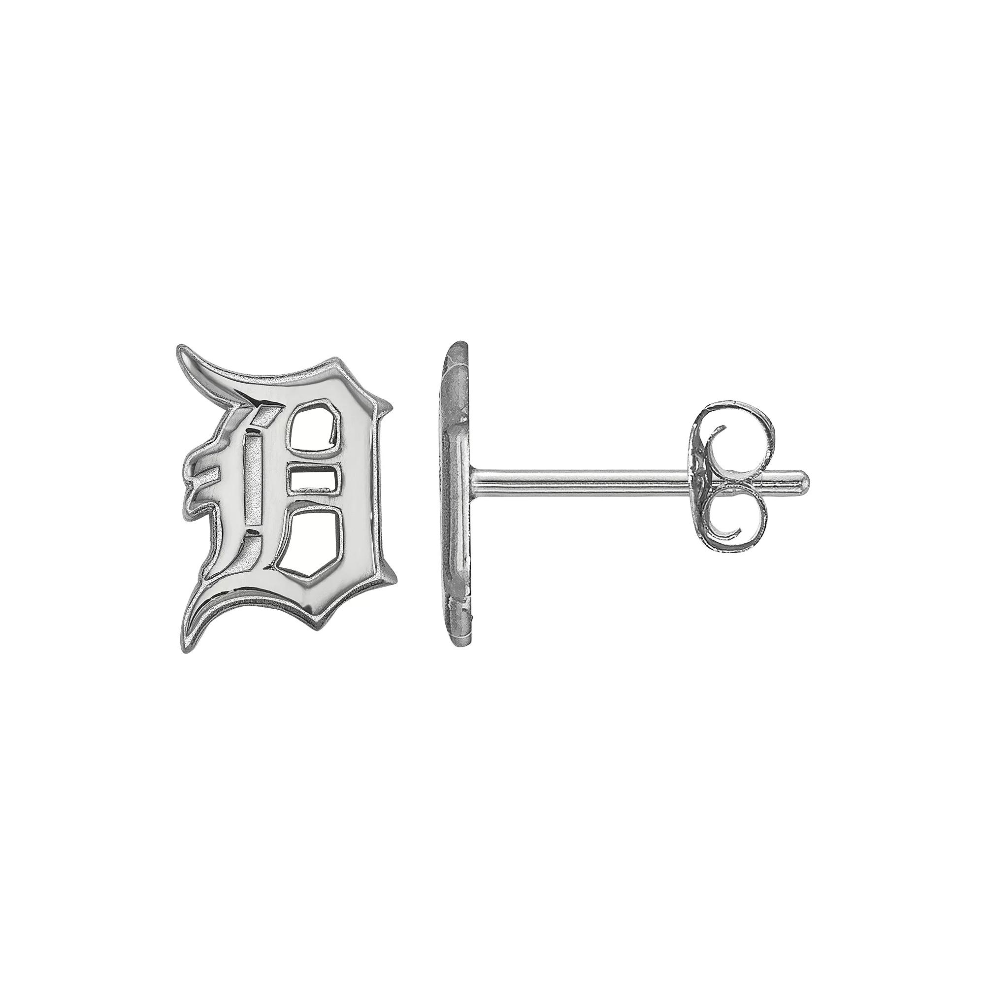 LogoArt Sterling Silver Detroit Tigers Extra-Small Post Earrings, Women's, Size: 10MM Product Image