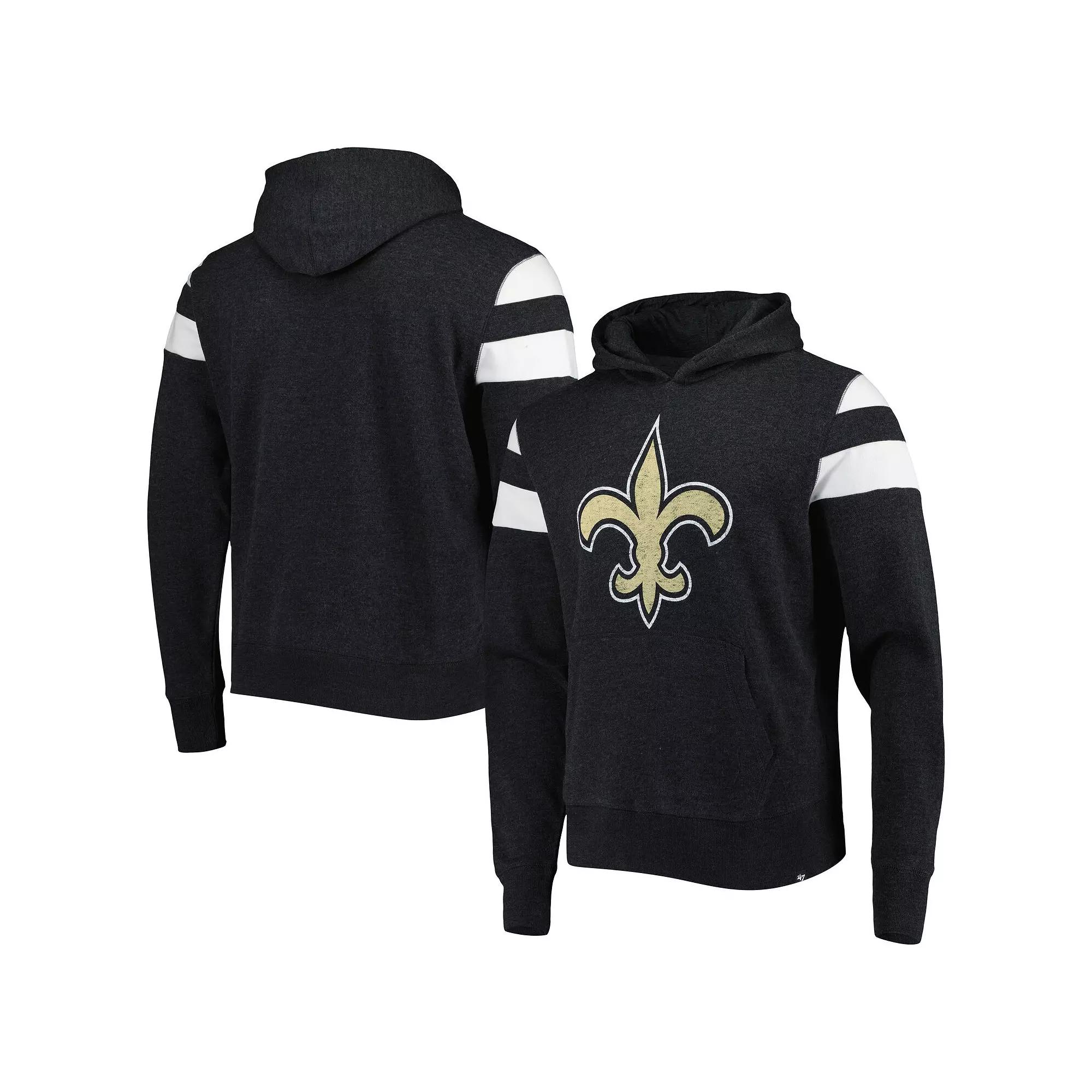 Men's '47 Heathered Black New Orleans Saints Premier Nico Pullover Hoodie,  Product Image