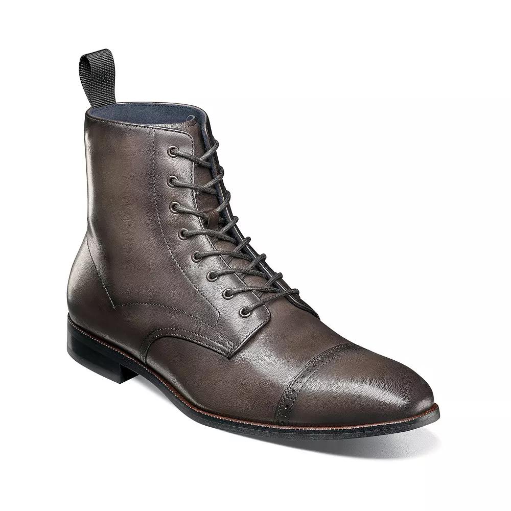 Stacy Adams Henry Men's Cap Toe Lace-Up Leather Boots, Size: 9.5, Gray Product Image
