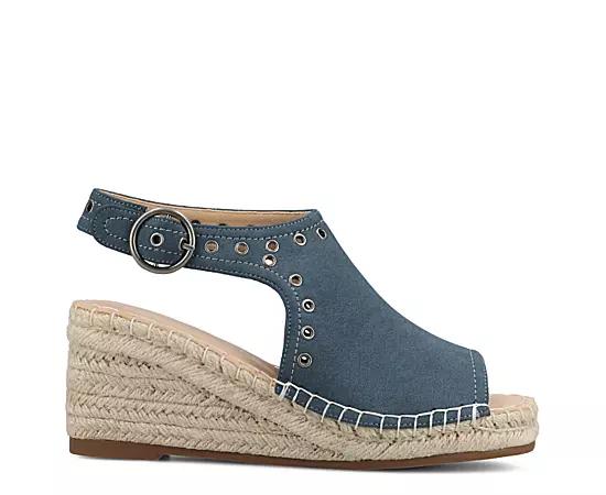 Journee Crisie Women's Ankle Strap Espadrille Wedge Sandals,  Product Image