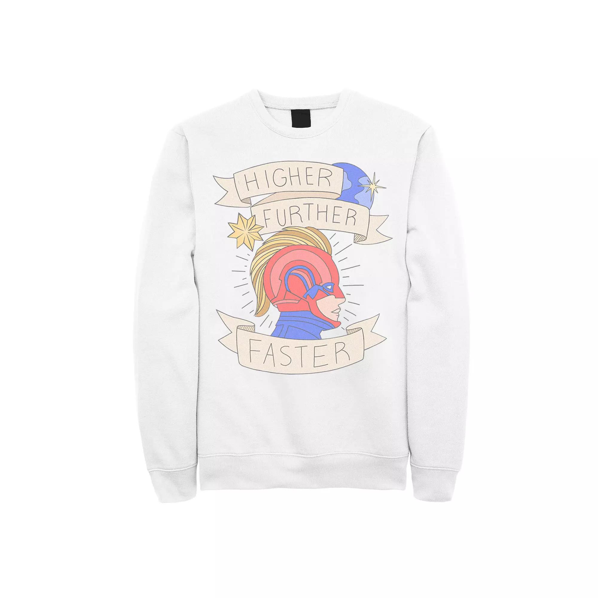Men's Marvel Captain Marvel Higher Further Faster Banner Sweatshirt,  Product Image