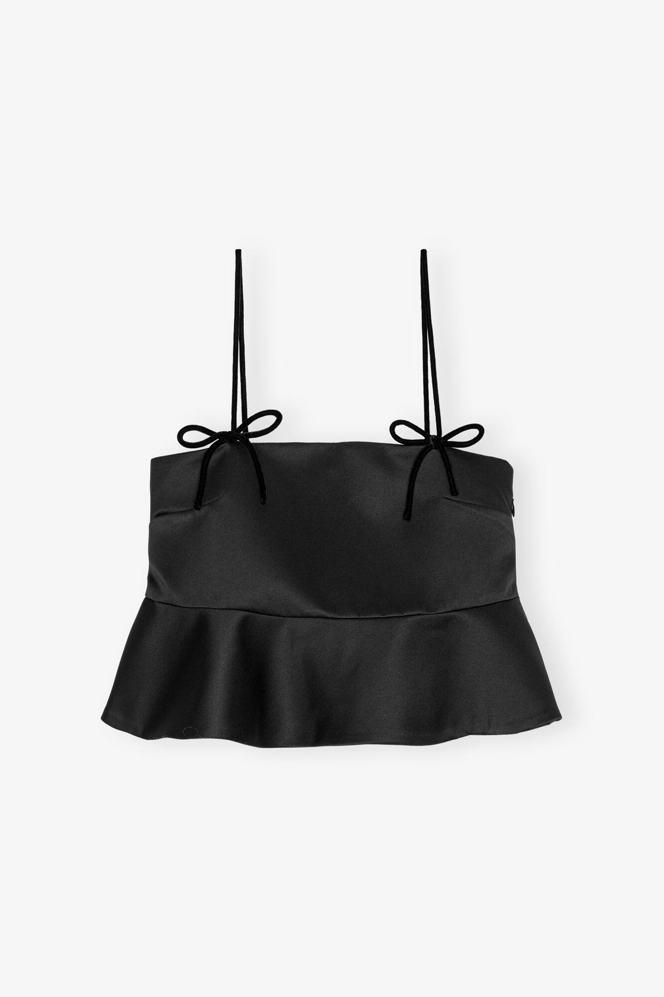 Black Duchesse Satin Top Product Image