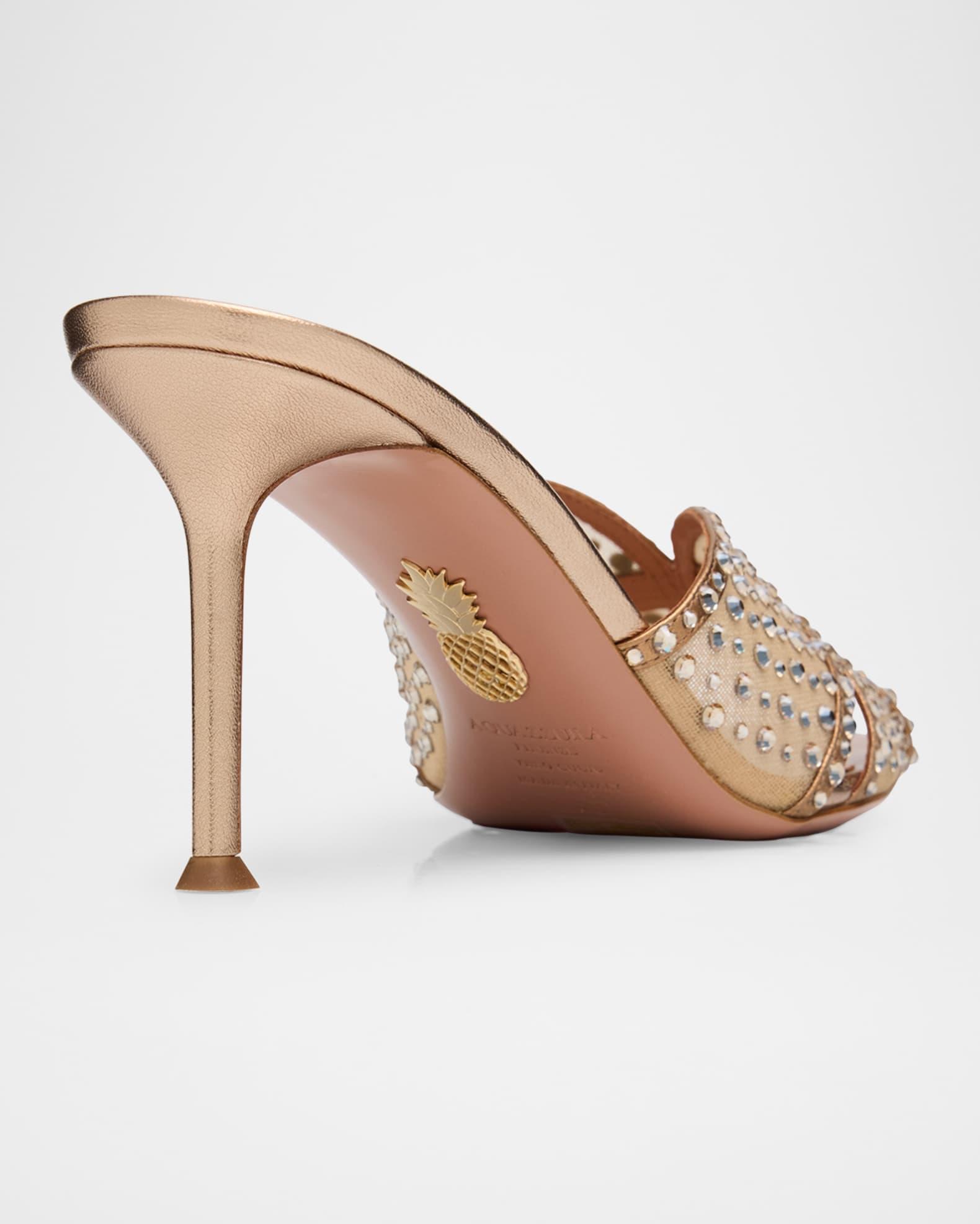 Lover Crystal Tulle Stiletto Slide Sandals Product Image