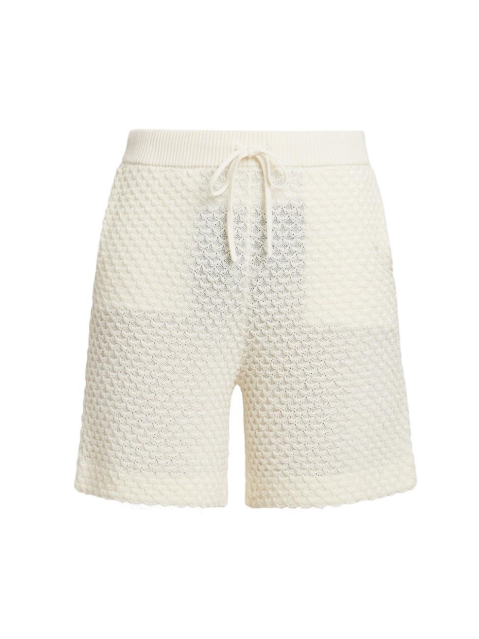 Mens Textured Cotton Drawstring Shorts Product Image