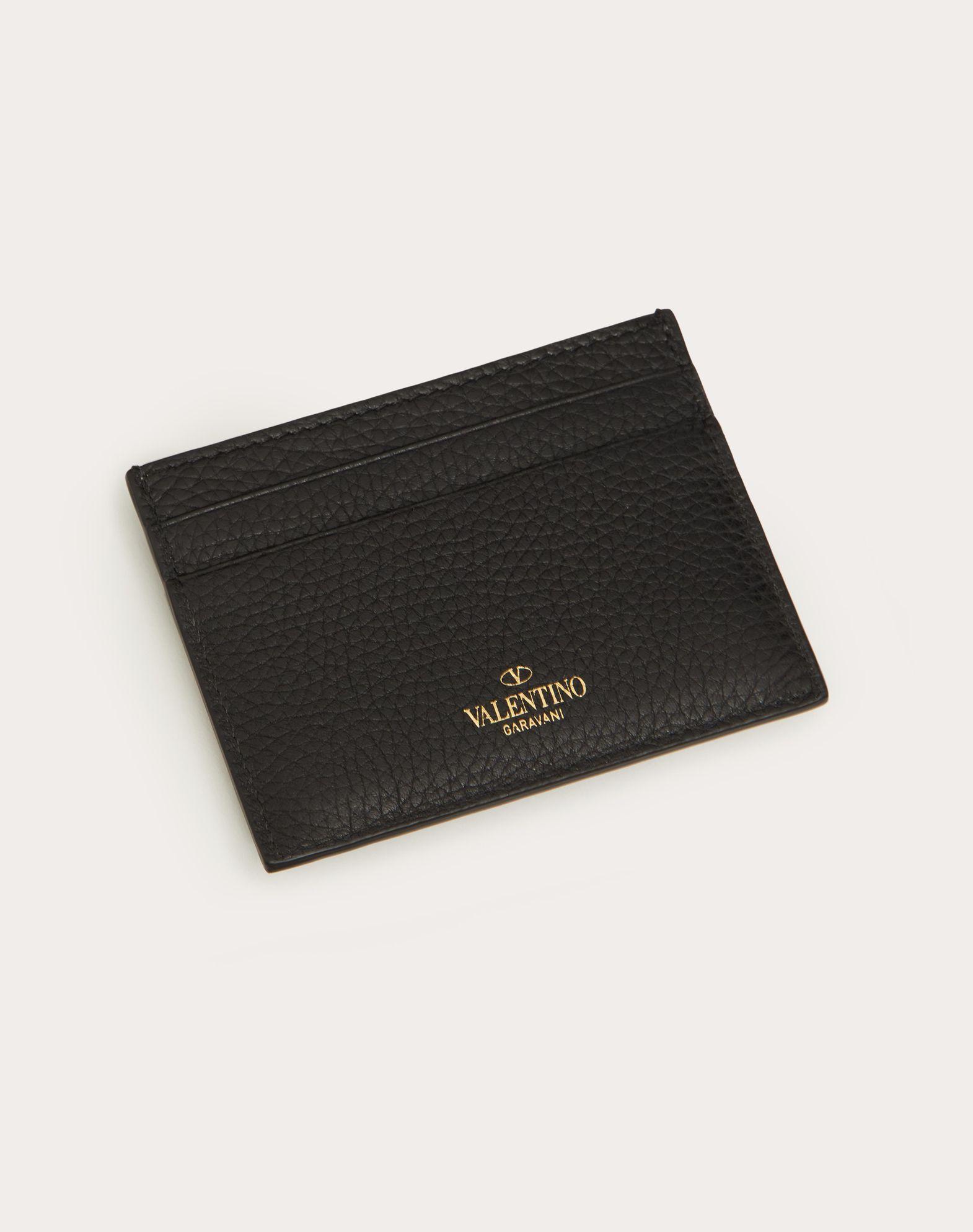 Rockstud Grainy Calfskin Cardholder Product Image