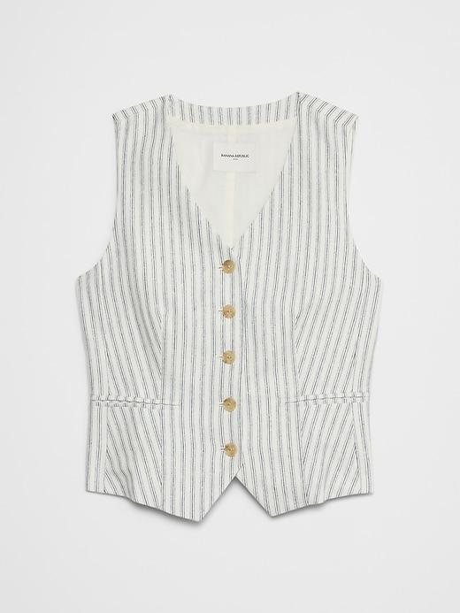 Linen-Blend Classic Vest Product Image