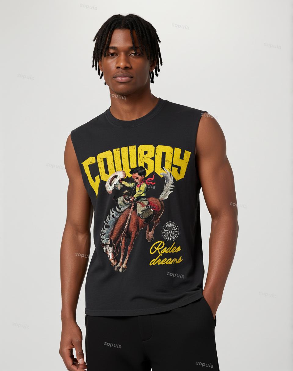 Cowboy Rodeo Dreams Print Tank Top Product Image