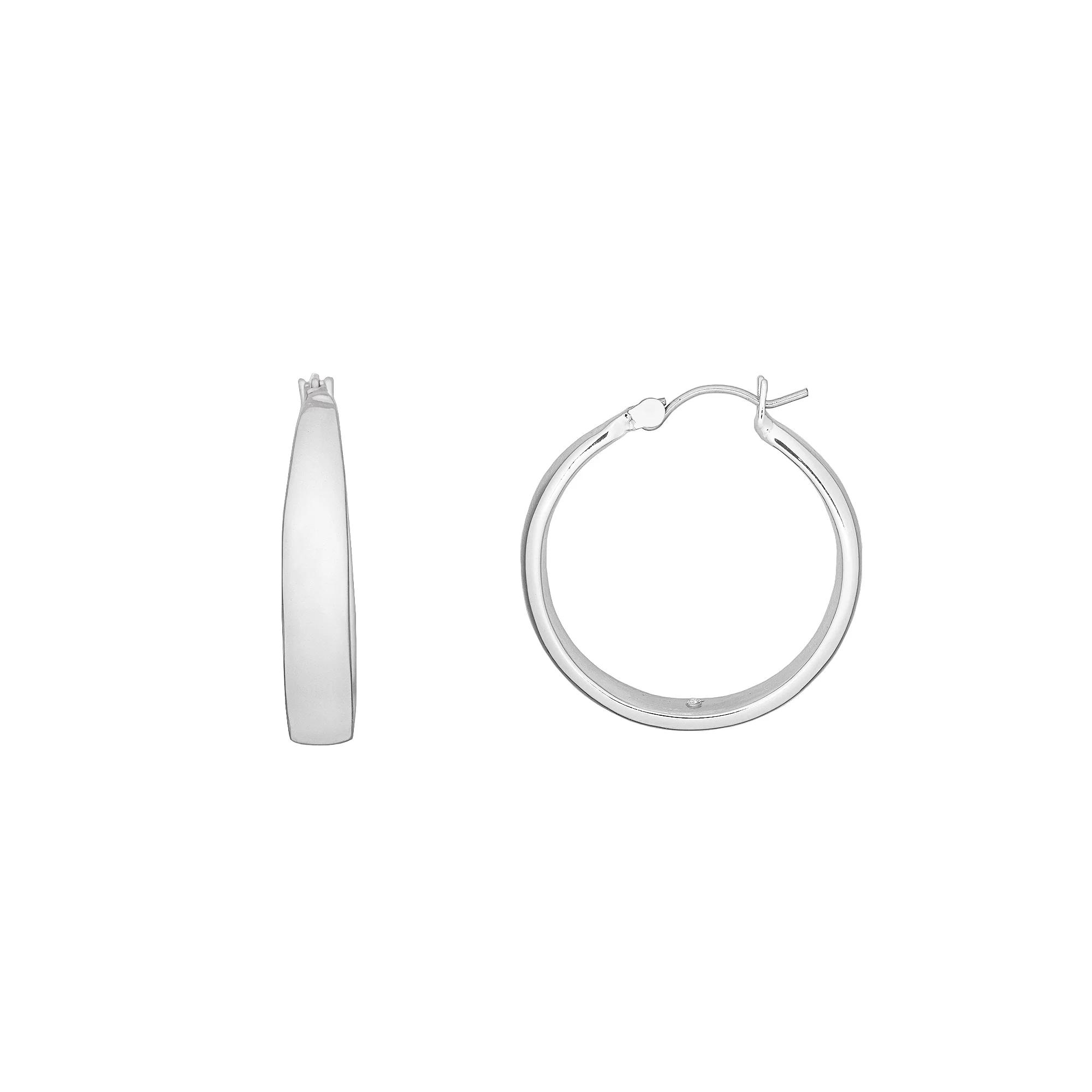 LC Lauren Conrad Silver Tone Chunky Hoop Earrings, Women's, None Product Image