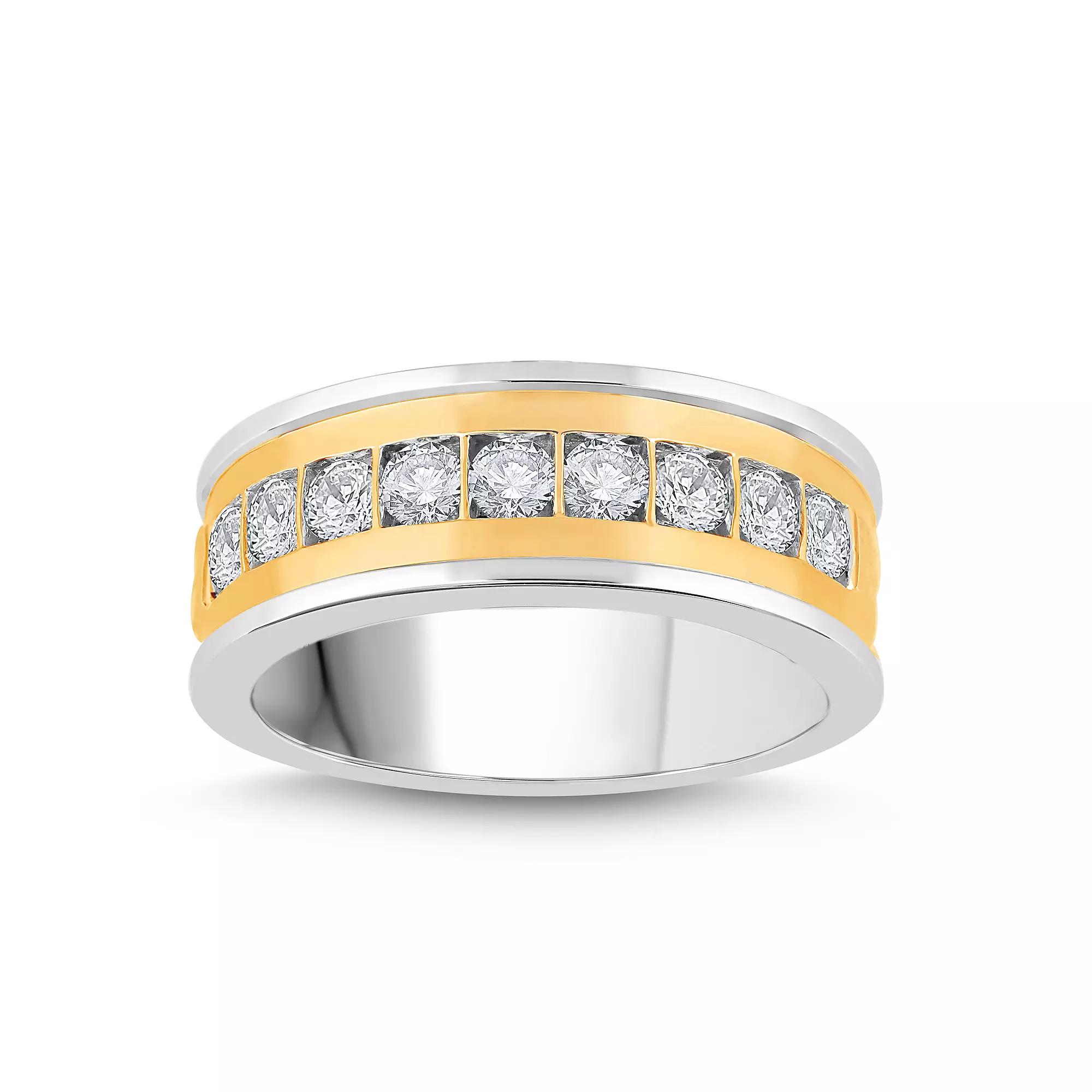 Galaxie Solaire 10k Gold Two Tone 1 Carat T.W. Lab-Grown Diamond Men's Ring, Size: 11, 10k 2 Tone Product Image