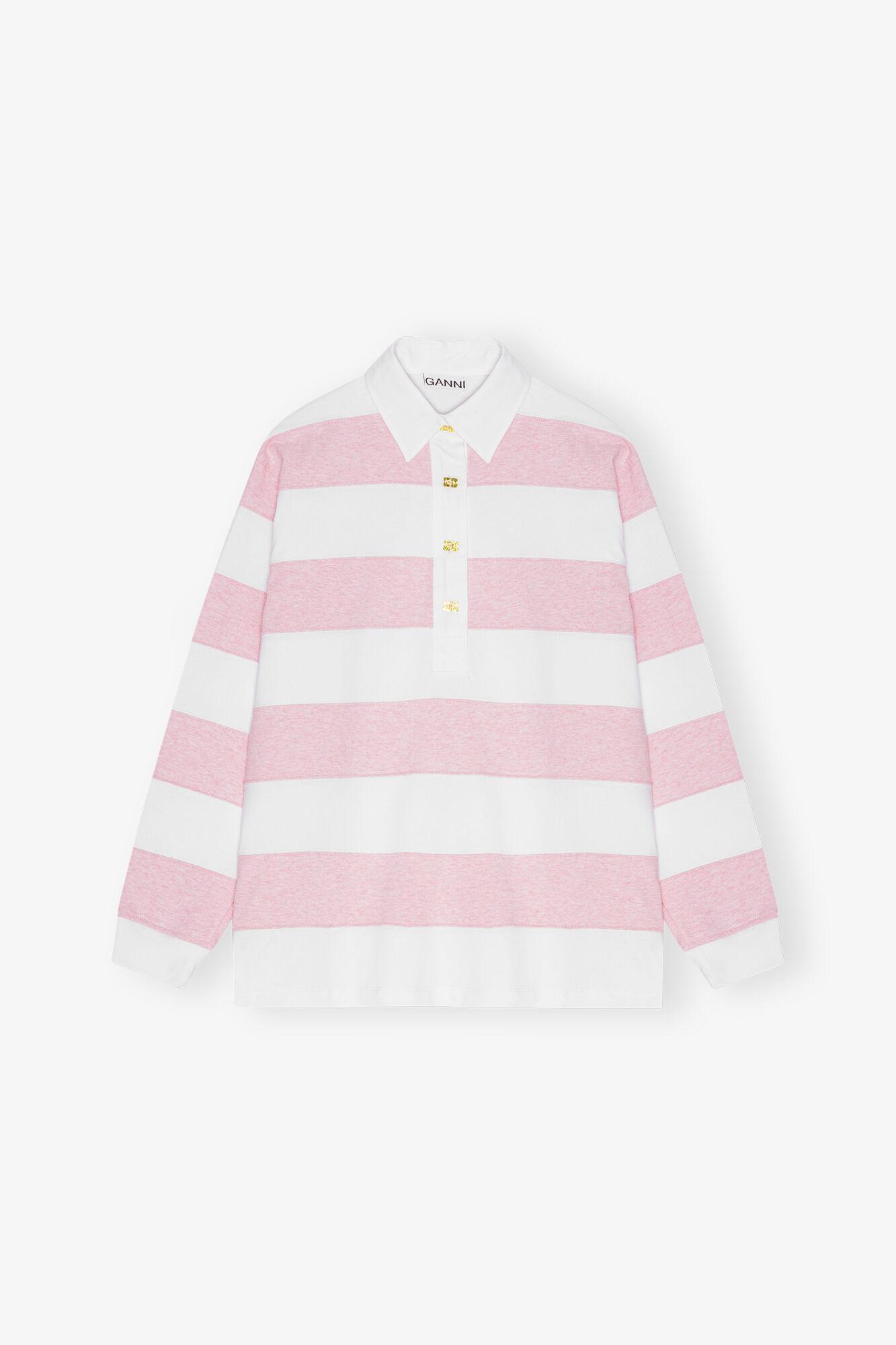 Striped Heavy Cotton Polo Shirt Product Image