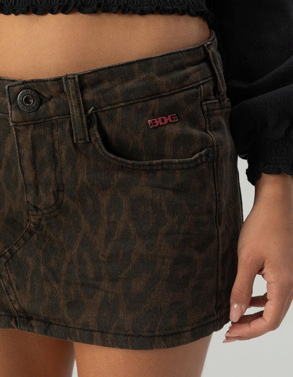 BDG Urban Outfitters 5-Pocket Ultra Mini Leopard Womens Skirt - LEOPARD BROWN Product Image