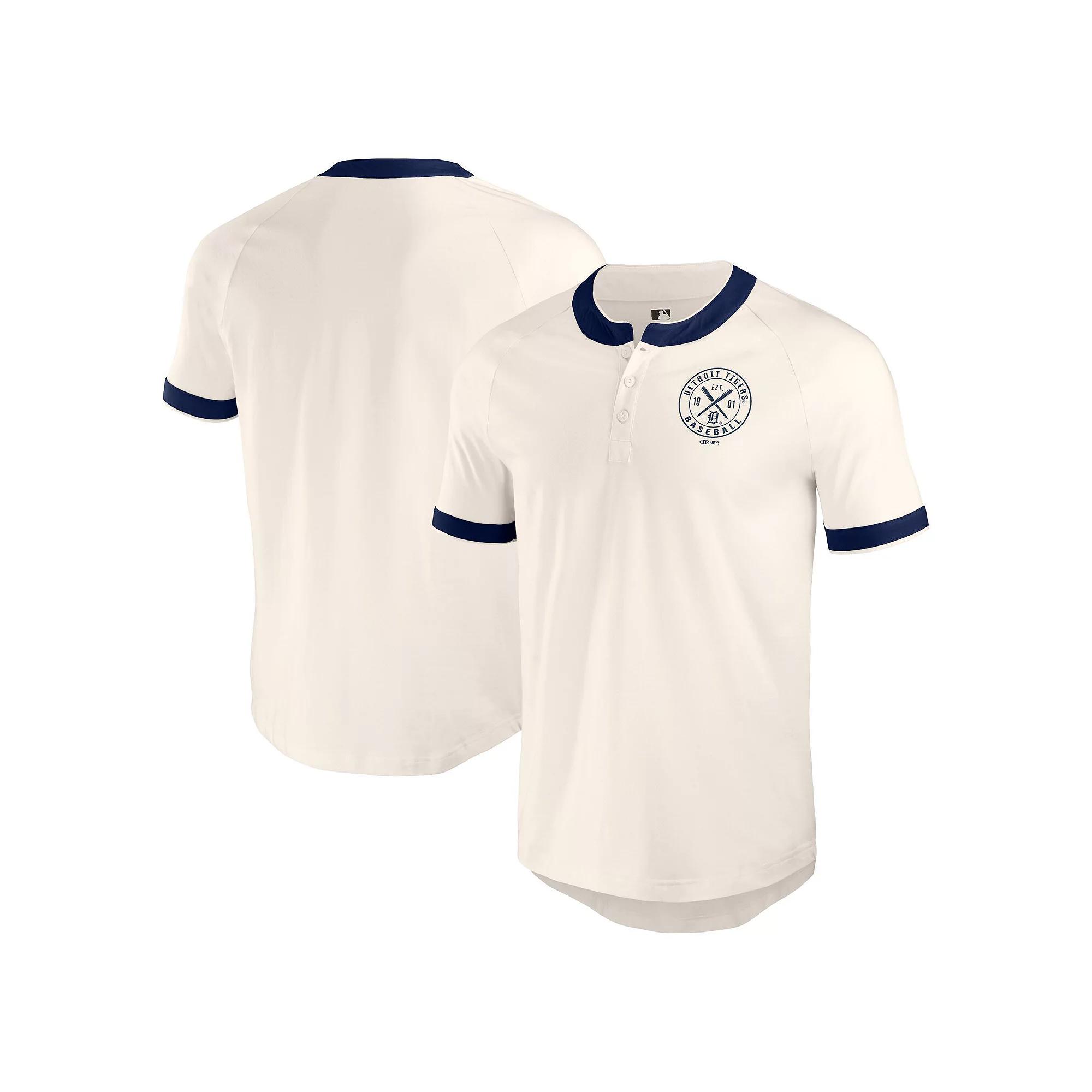 Men's Darius Rucker Collection by Fanatics White Detroit Tigers Henley Raglan T-Shirt,  Product Image