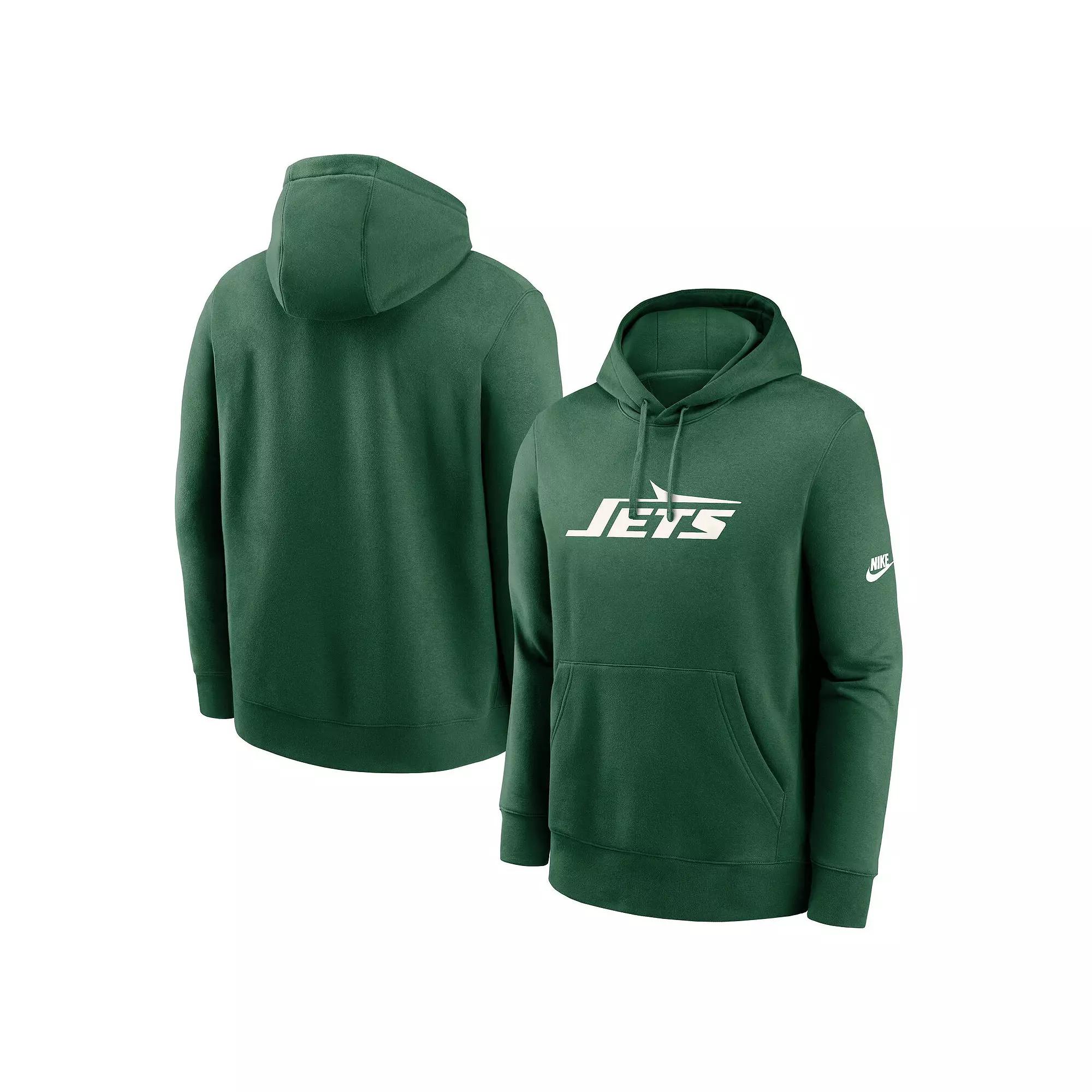 Men's Nike Green New York Jets Rewind Club Logo Pullover Hoodie, Size: 3XL Product Image