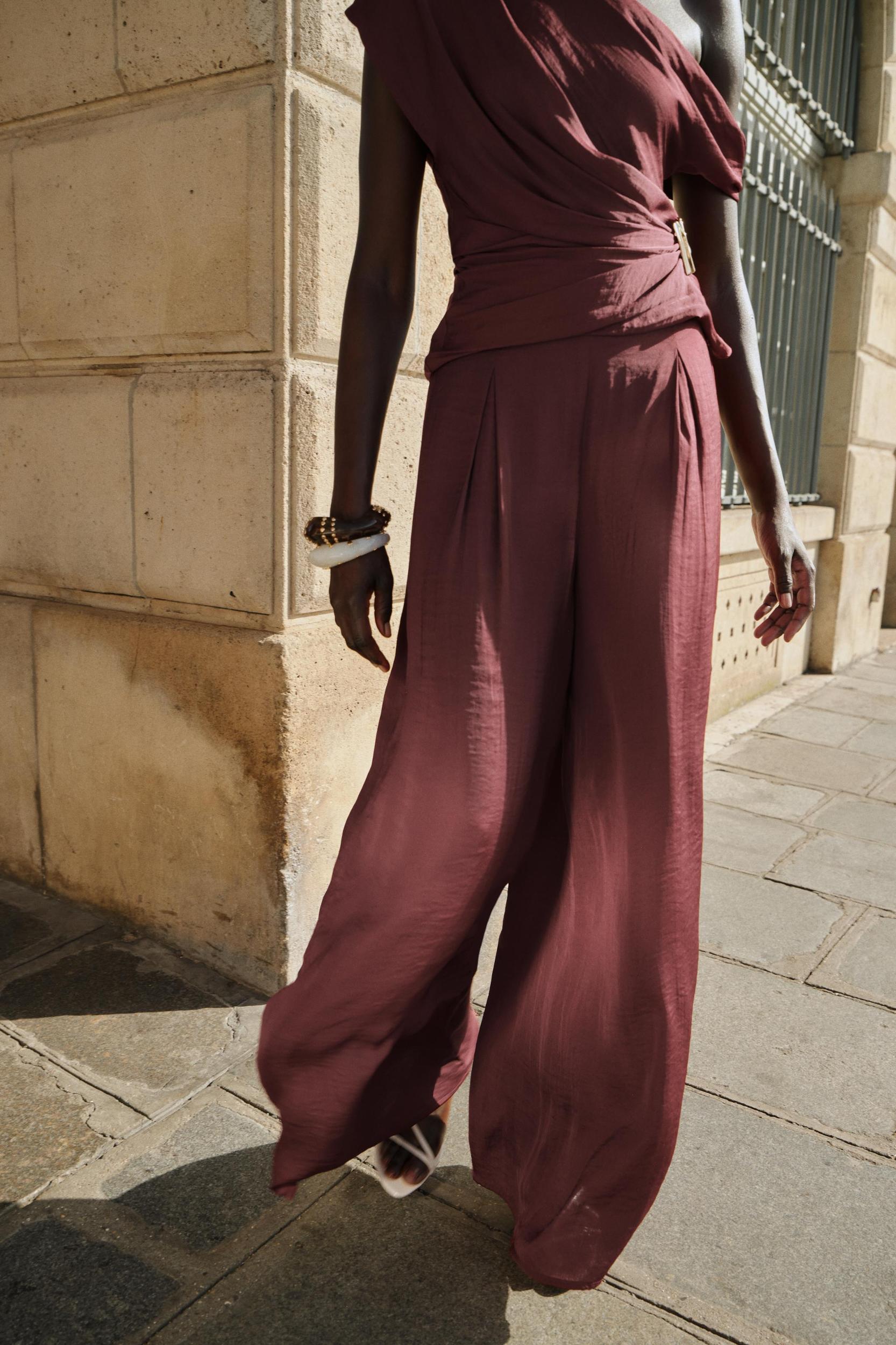 PLEATED WIDE LEG PANTS Product Image