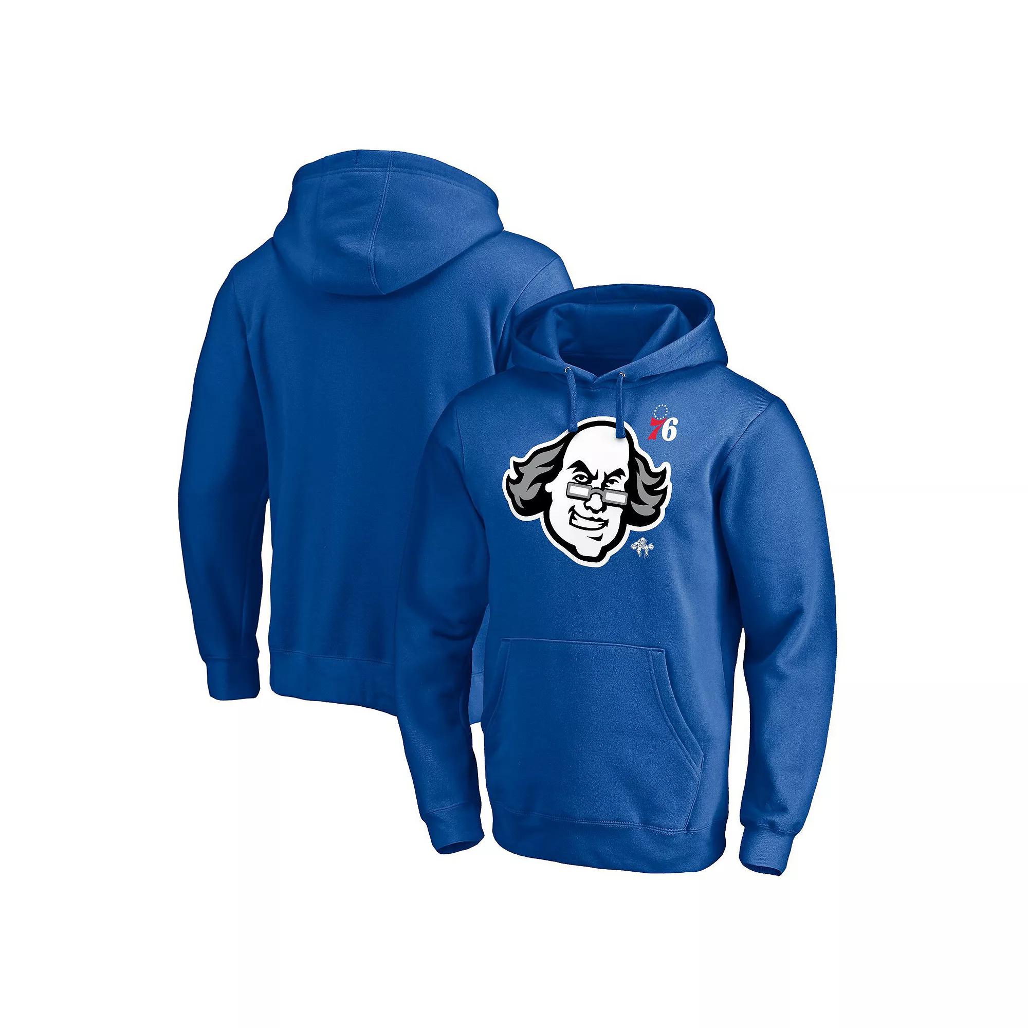 Men's Fanatics Branded Royal Philadelphia 76ers Post Up Hometown Collection Fitted Pullover Hoodie,  Product Image