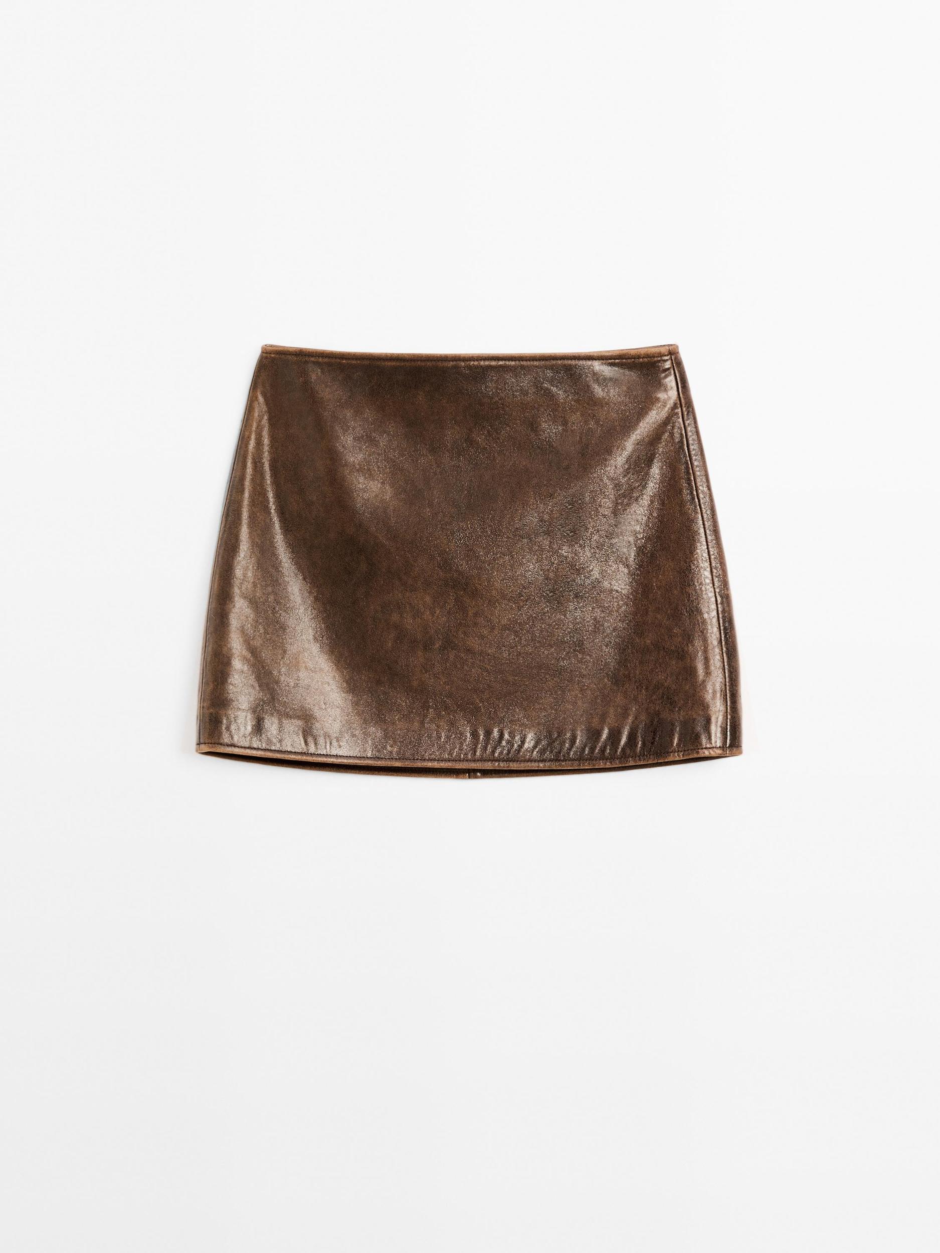 Nappa leather mini skirt Product Image