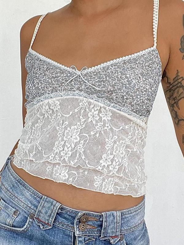 Lace Splice Cami Top Product Image
