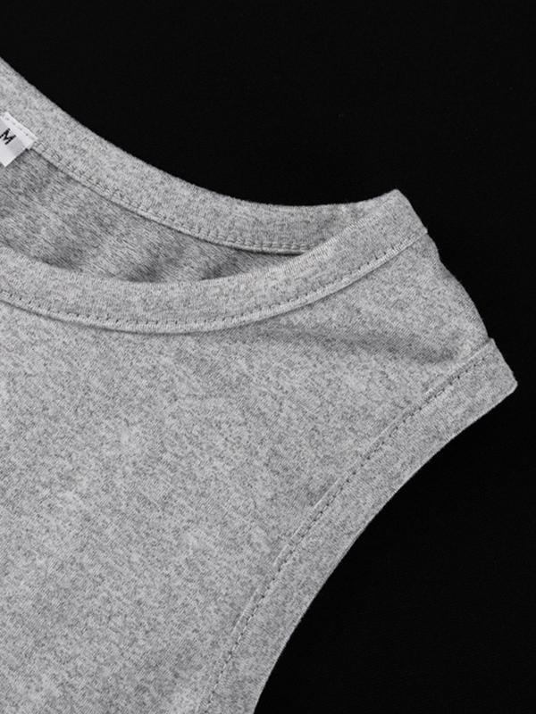 Long Sleeves Solid Color Round-Neck Inner Dress + Bodycon Outerwear Two Pieces Set Product Image