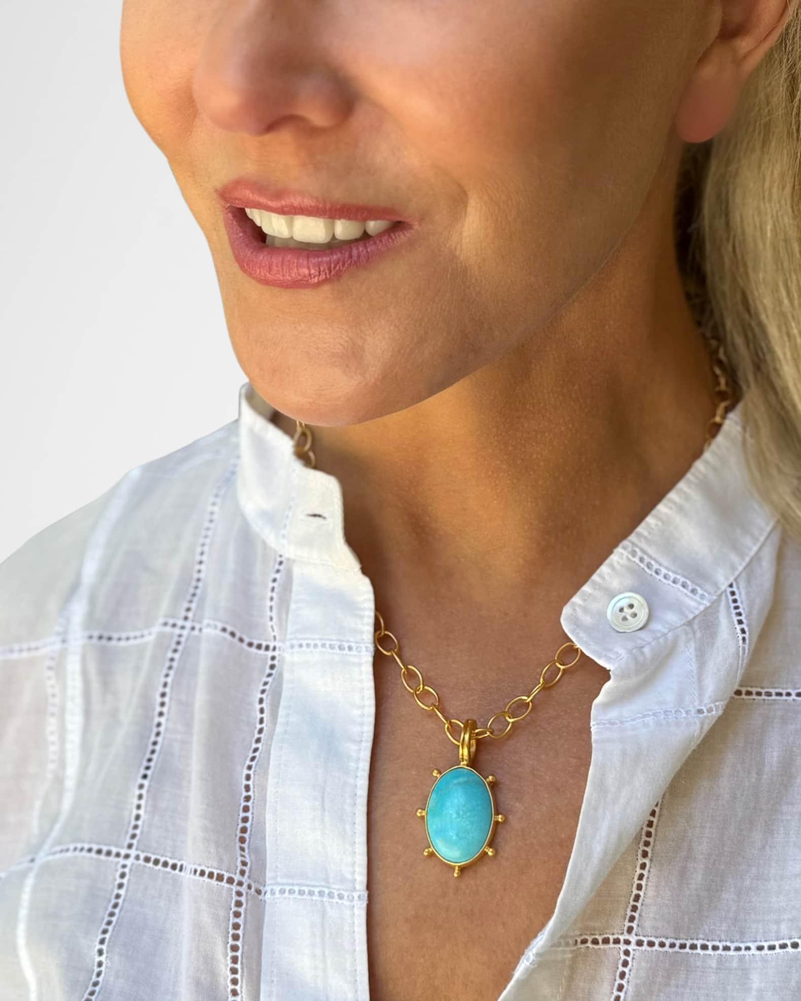 Fine Turquoise Pinwheel Necklace Product Image