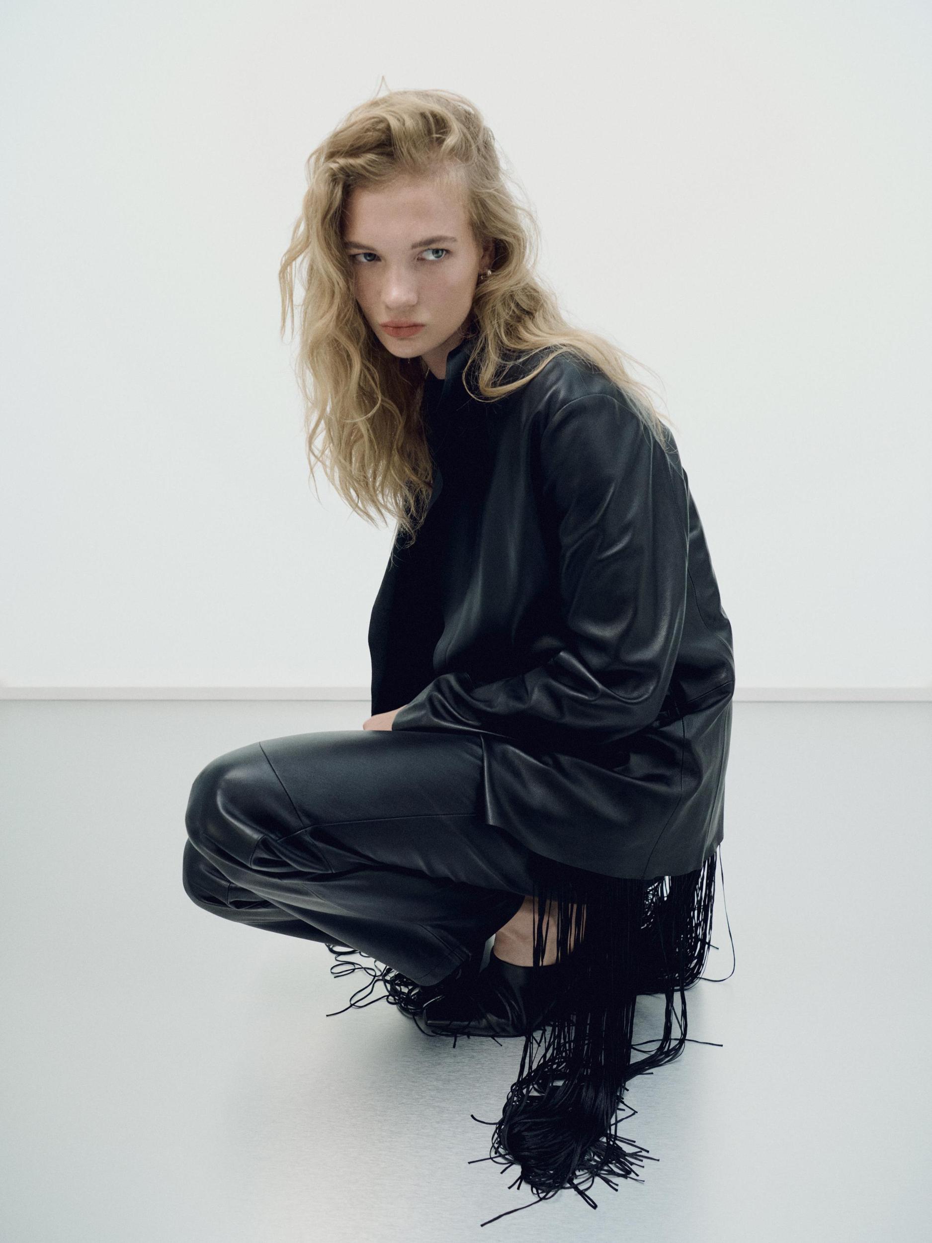 Flowing nappa leather blazer Product Image