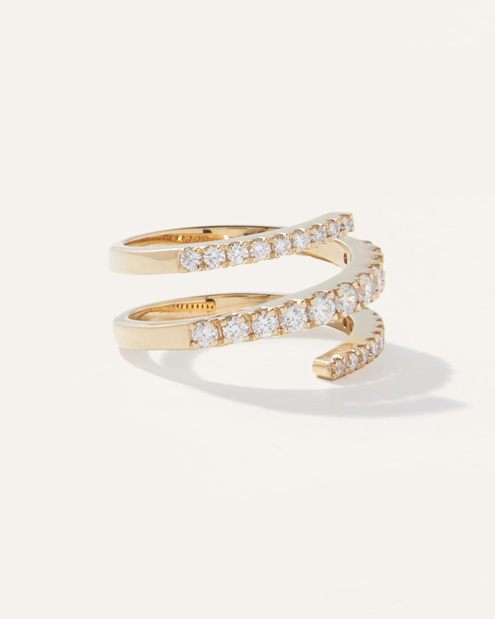 Quince | Women's 14K Gold Diamond Spiral Ring Product Image