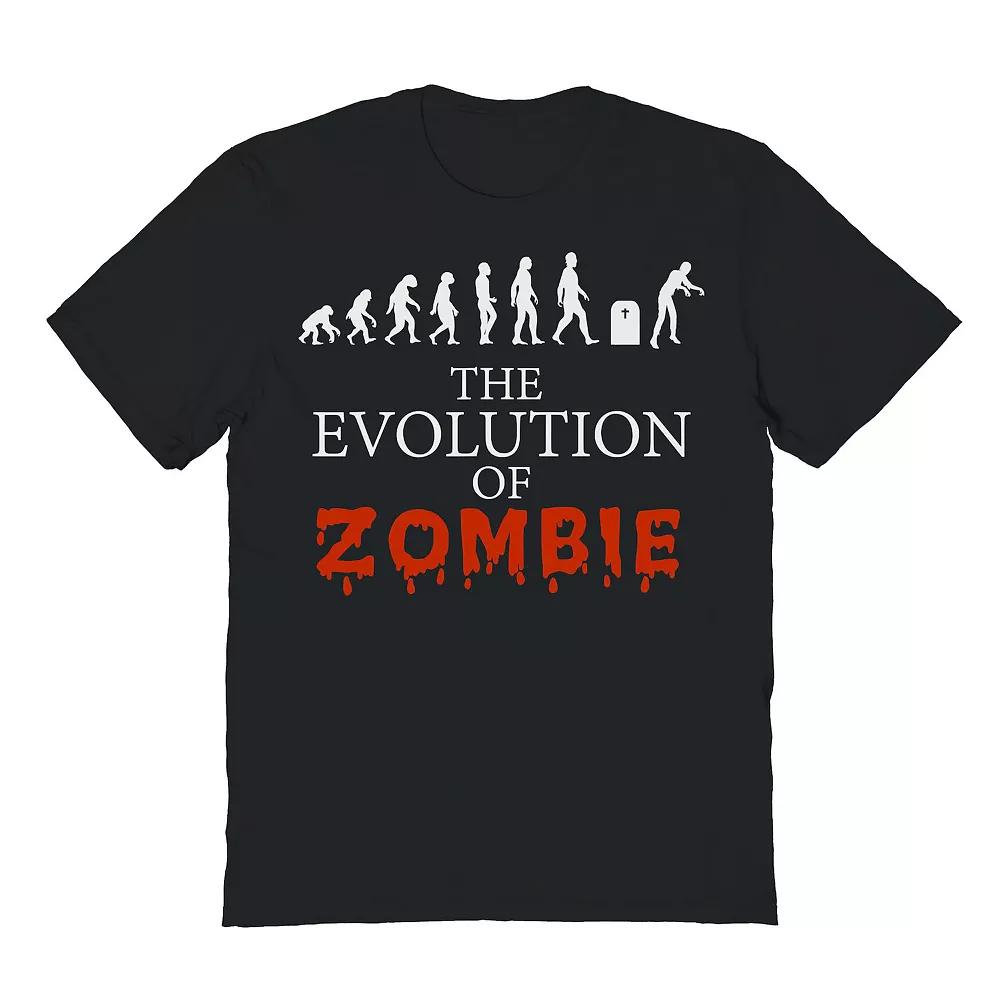 Men's the Evolution of Zombie Halloween Graphic Tee, Size: Large, Black Product Image