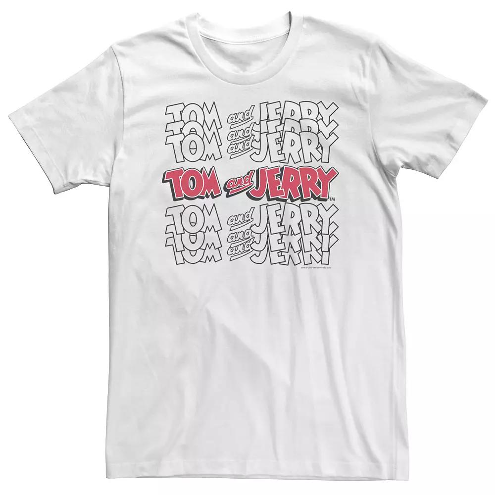 Big & Tall Tom And Jerry Logo Stack Tee, Men's,  Product Image