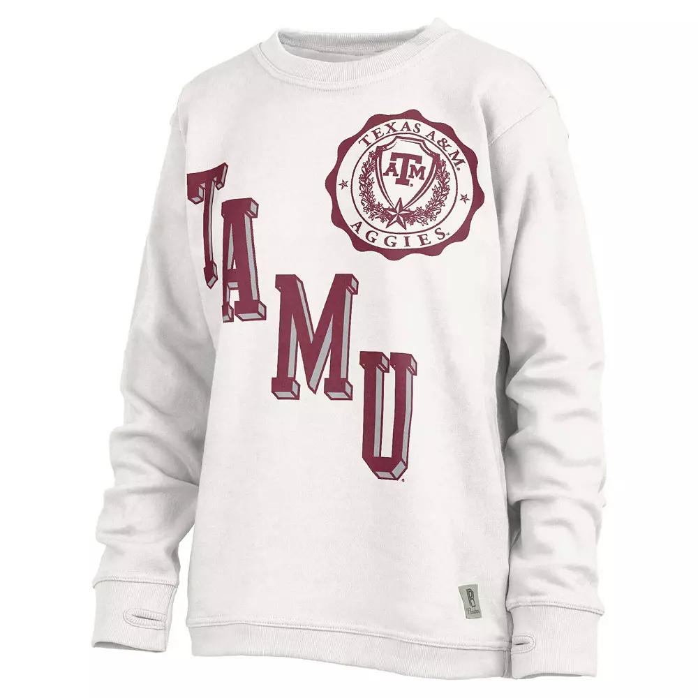 Women's Pressbox White Texas A&M Aggies Shoreline Sundown Pullover Sweatshirt,  Product Image