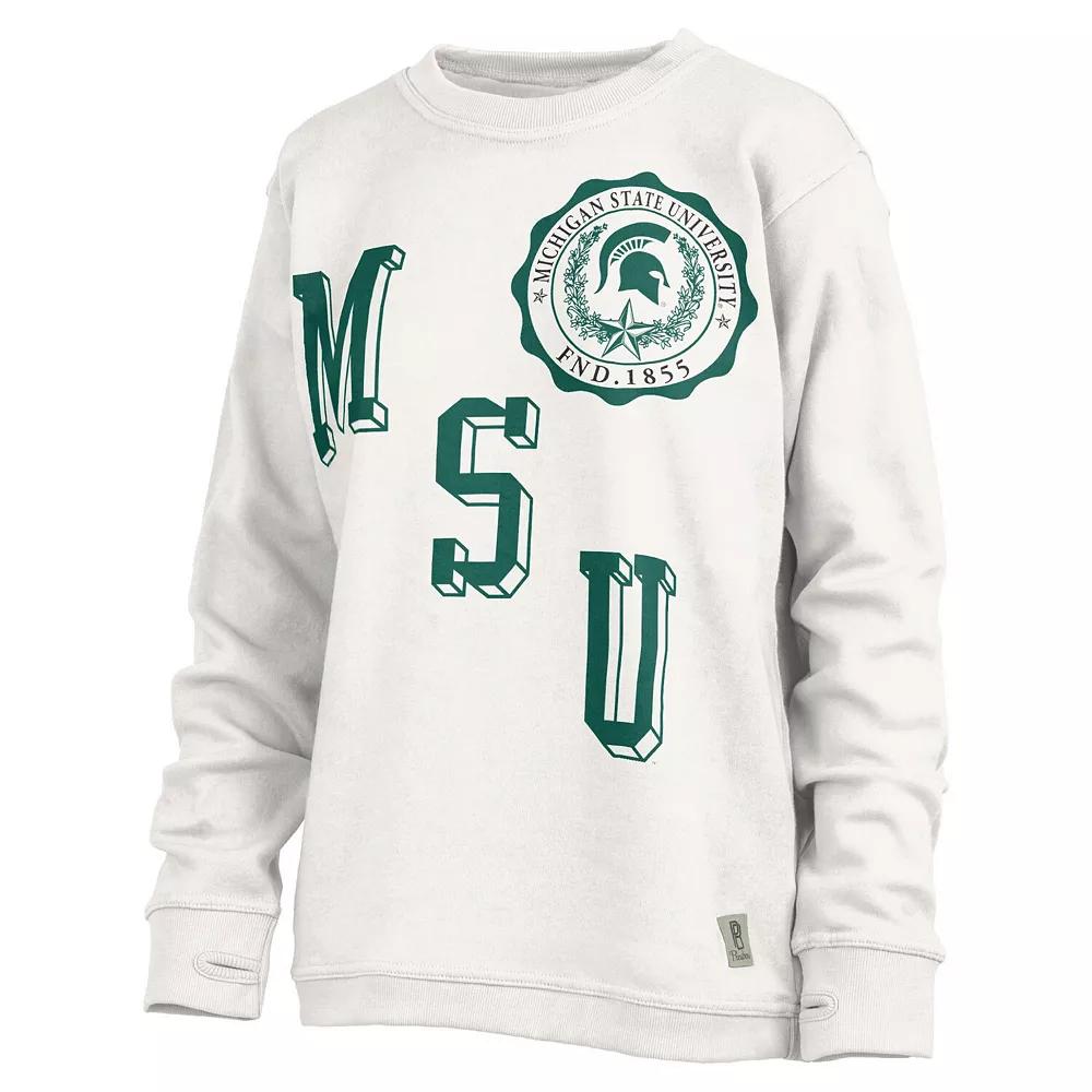 Womens Pressbox Michigan State Spartans Shoreline Sundown Pullover Sweatshirt Product Image