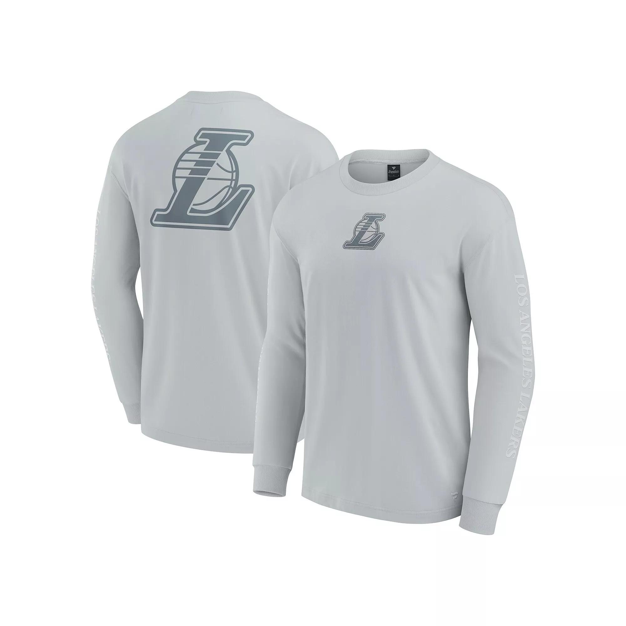 Men's Fanatics Gray Los Angeles Lakers Elements Strive Long Sleeve T-Shirt,  Product Image