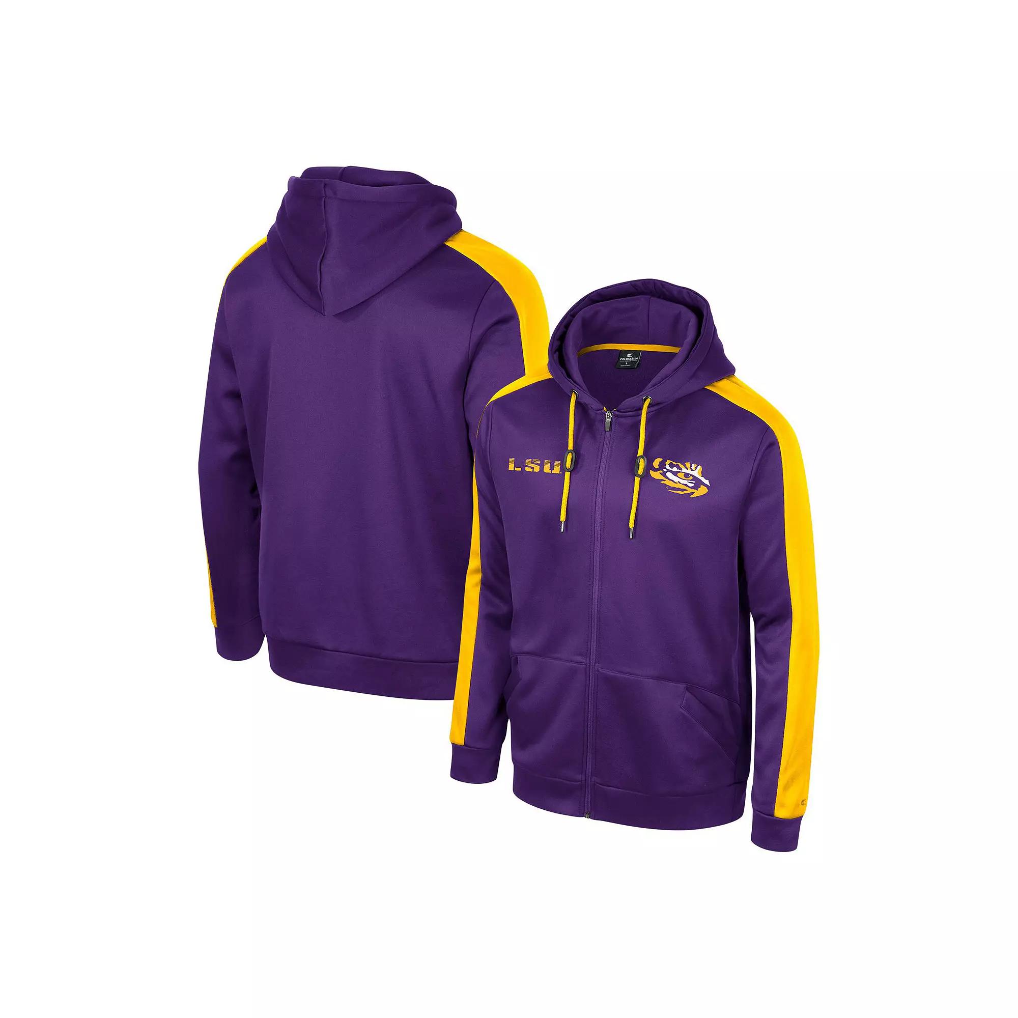 Men's Colosseum Purple LSU Tigers Reese Full-Zip Hoodie,  Product Image