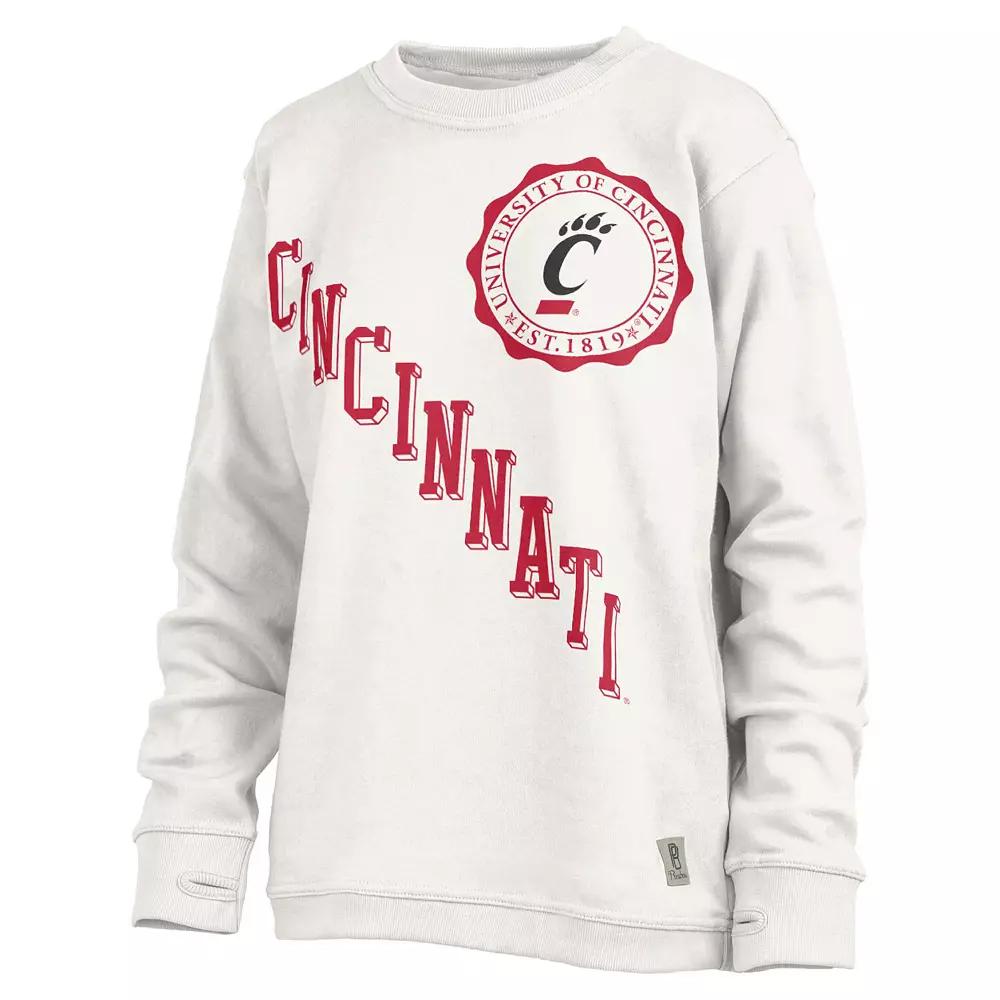 Women's Pressbox White Cincinnati Bearcats Shoreline Sundown Pullover Sweatshirt, Size: Small Product Image
