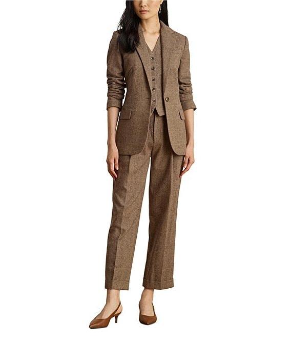 Lauren Ralph Laure Glen Plaid Cotton Blend Notch Lapel Long Sleeve Coordinating Blazer Product Image