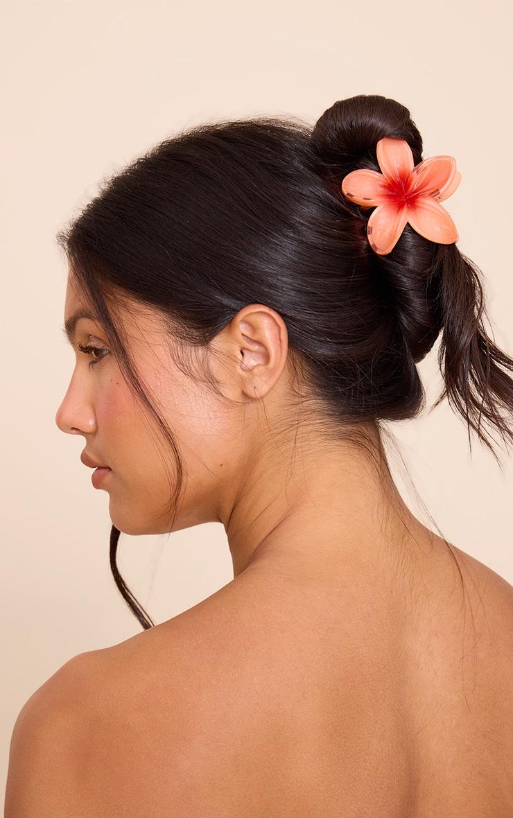 Coral Lily Flower Hair Clip Product Image