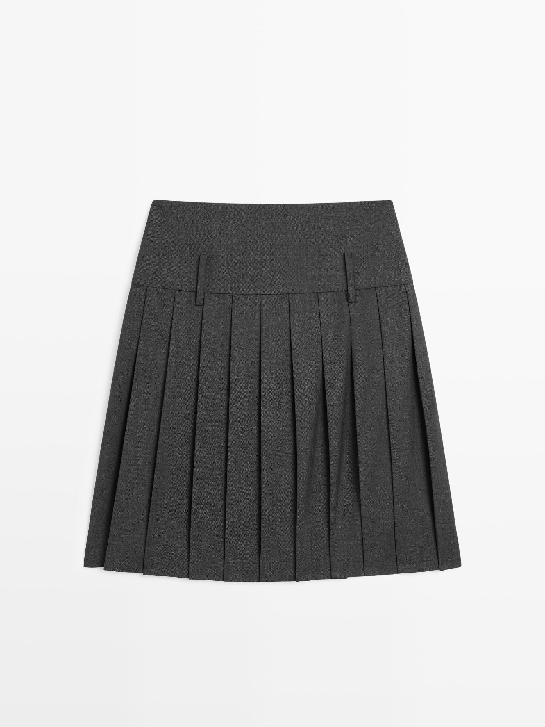 Short box pleat sash skirt Product Image
