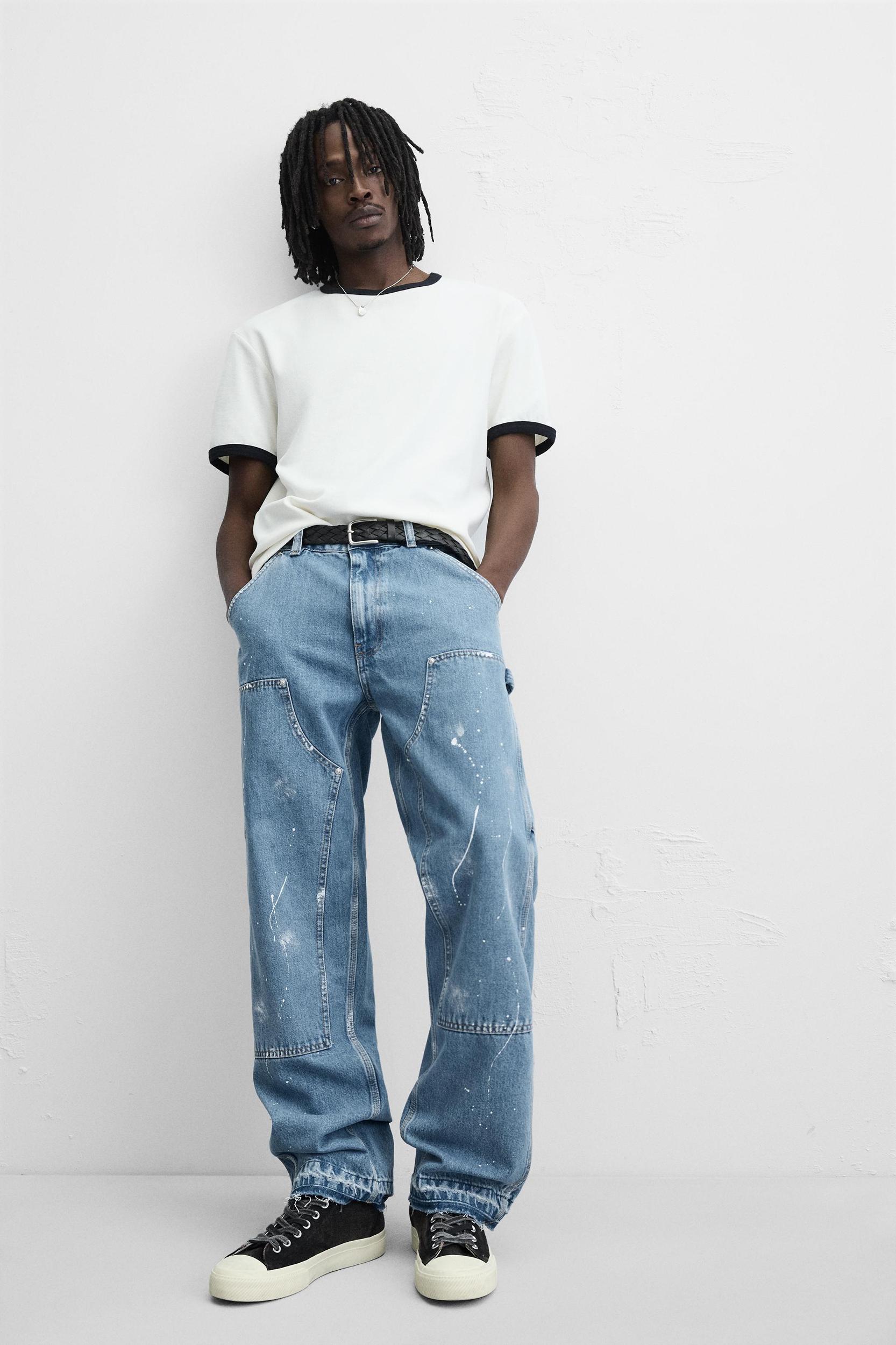 STRAIGHT FIT RIPPED CARPENTER JEANS Product Image