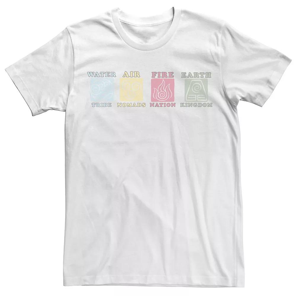 Big & Tall Avatar: The Last Airbender Elements Line Up Tee, Men's,  Product Image