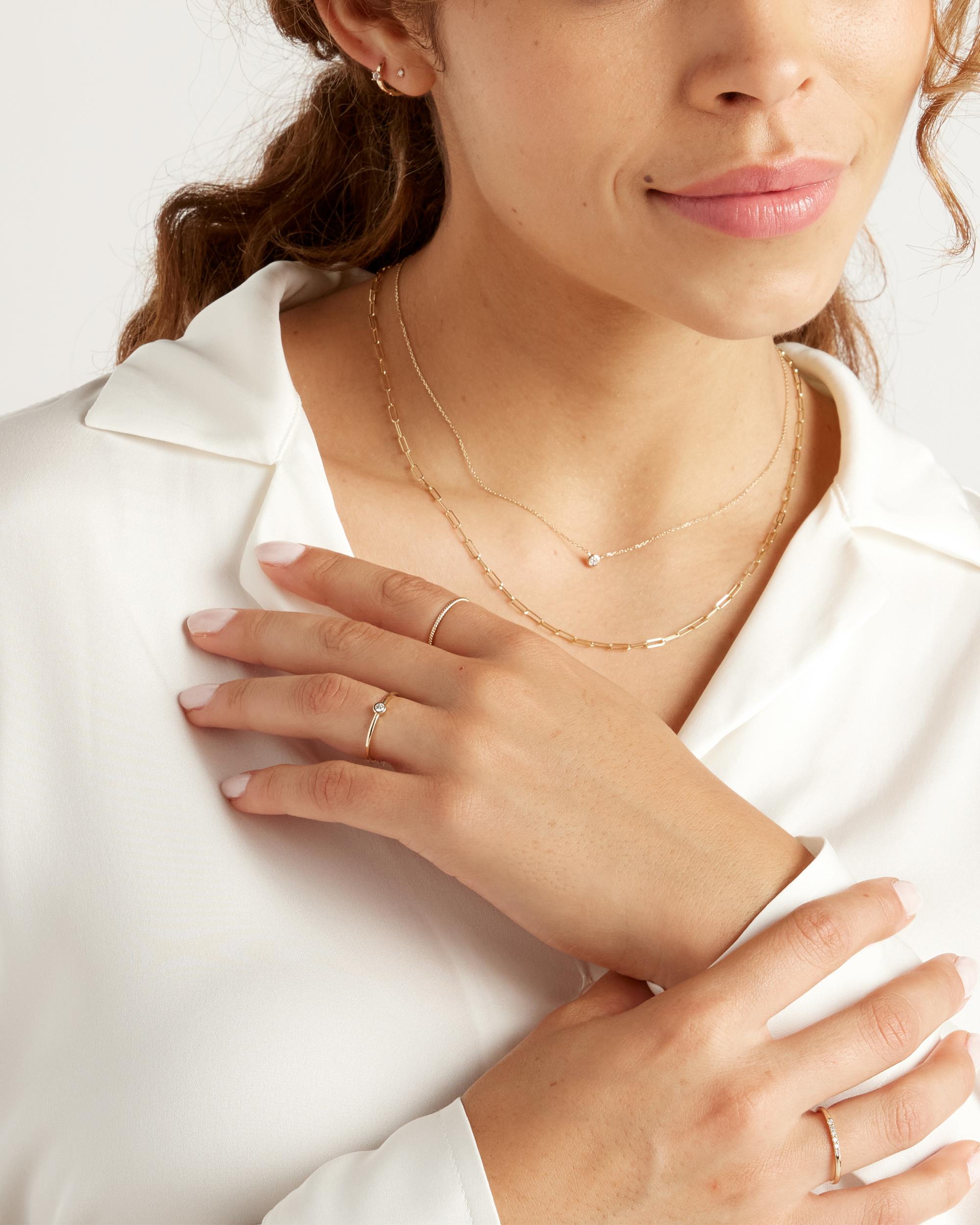 Quince | Women's Solo Diamond Bezel Ring 14K Gold Product Image