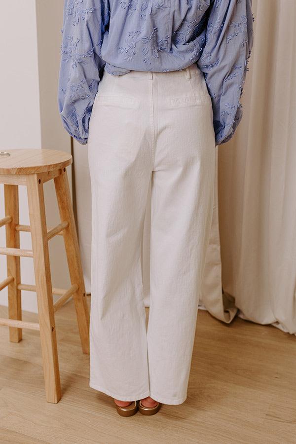 The Lana High Waist Wide Leg Jean in Ivory Product Image