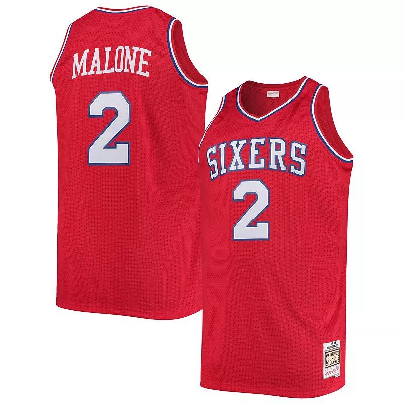 Men's Mitchell & Ness Moses Malone Red Philadelphia 76ers Big & Tall Hardwood Classics Jersey, Size: 4XB, 76r Red Product Image
