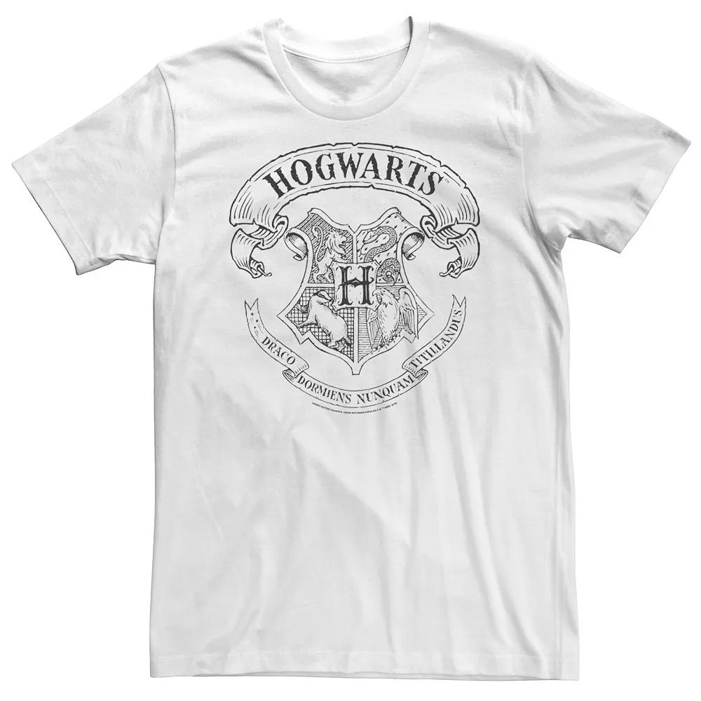 Big & Tall Harry Potter Simple Hogwarts Crest Outline Tee, Men's,  Product Image